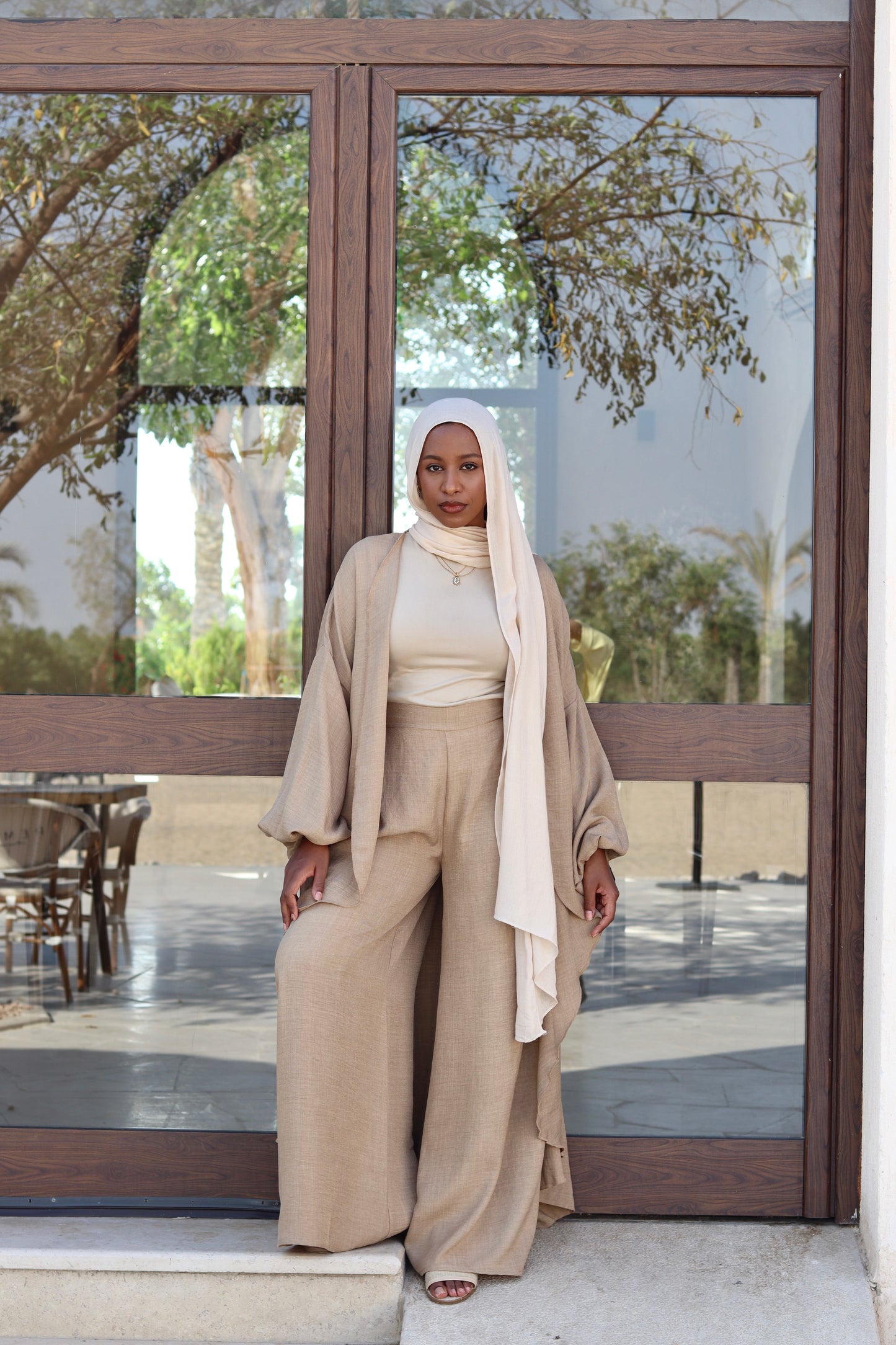 Melissa Set|Cardigan|Pants In Dark-Beige