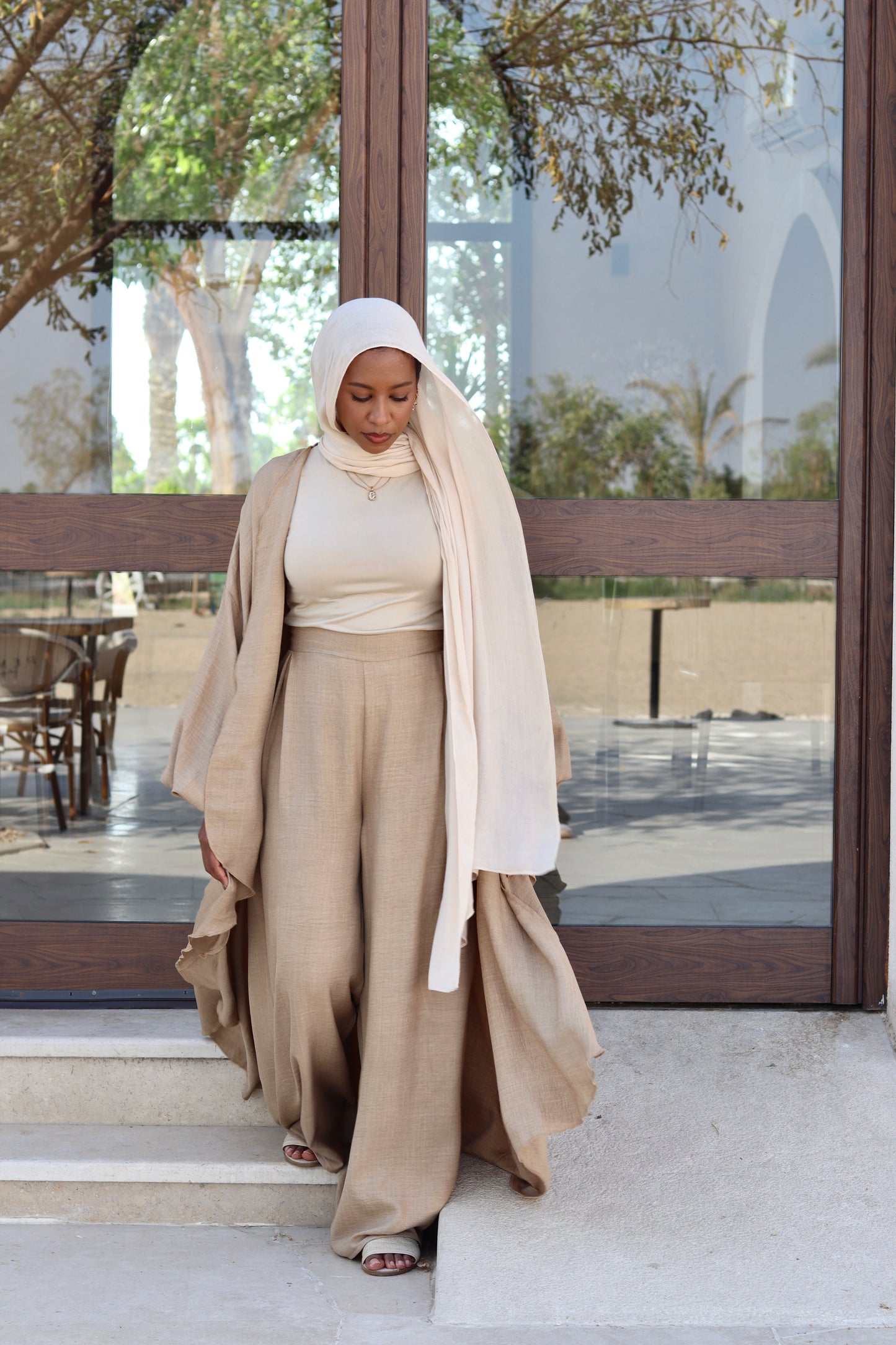 Melissa Set|Cardigan|Pants In Dark-Beige