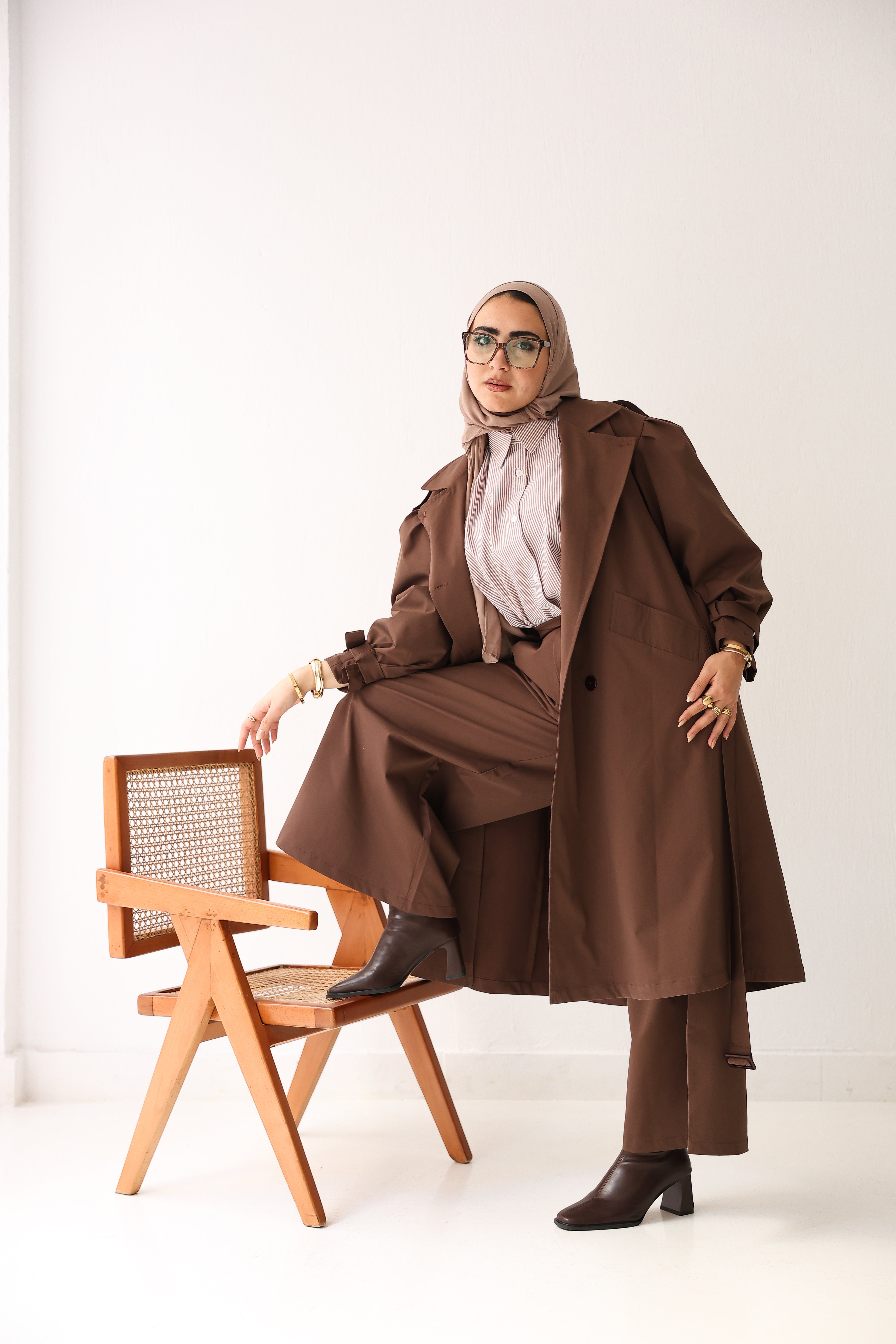 Elara Coat In Chocolate Brown