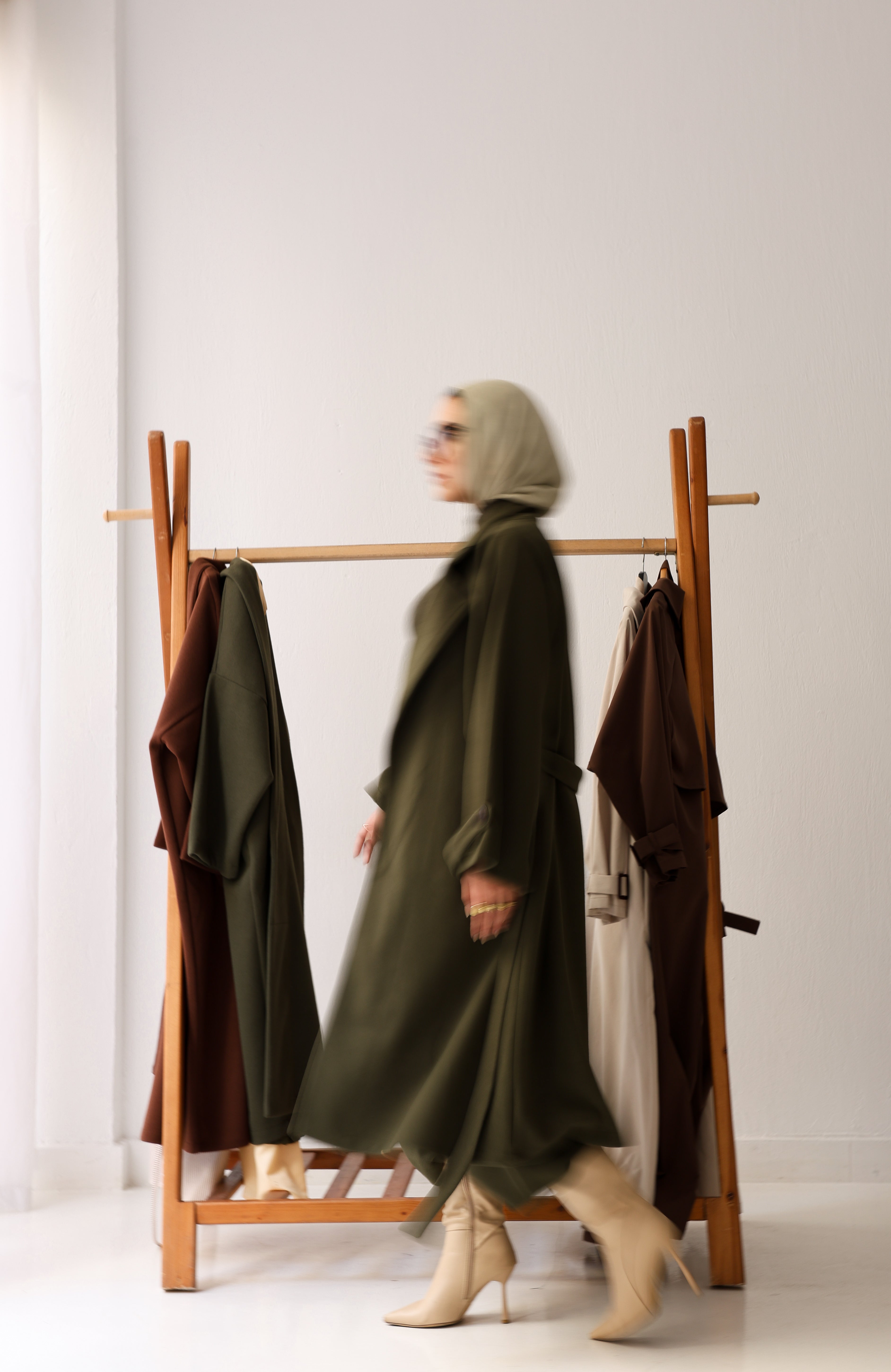 Eloria Coat In Olive-Green