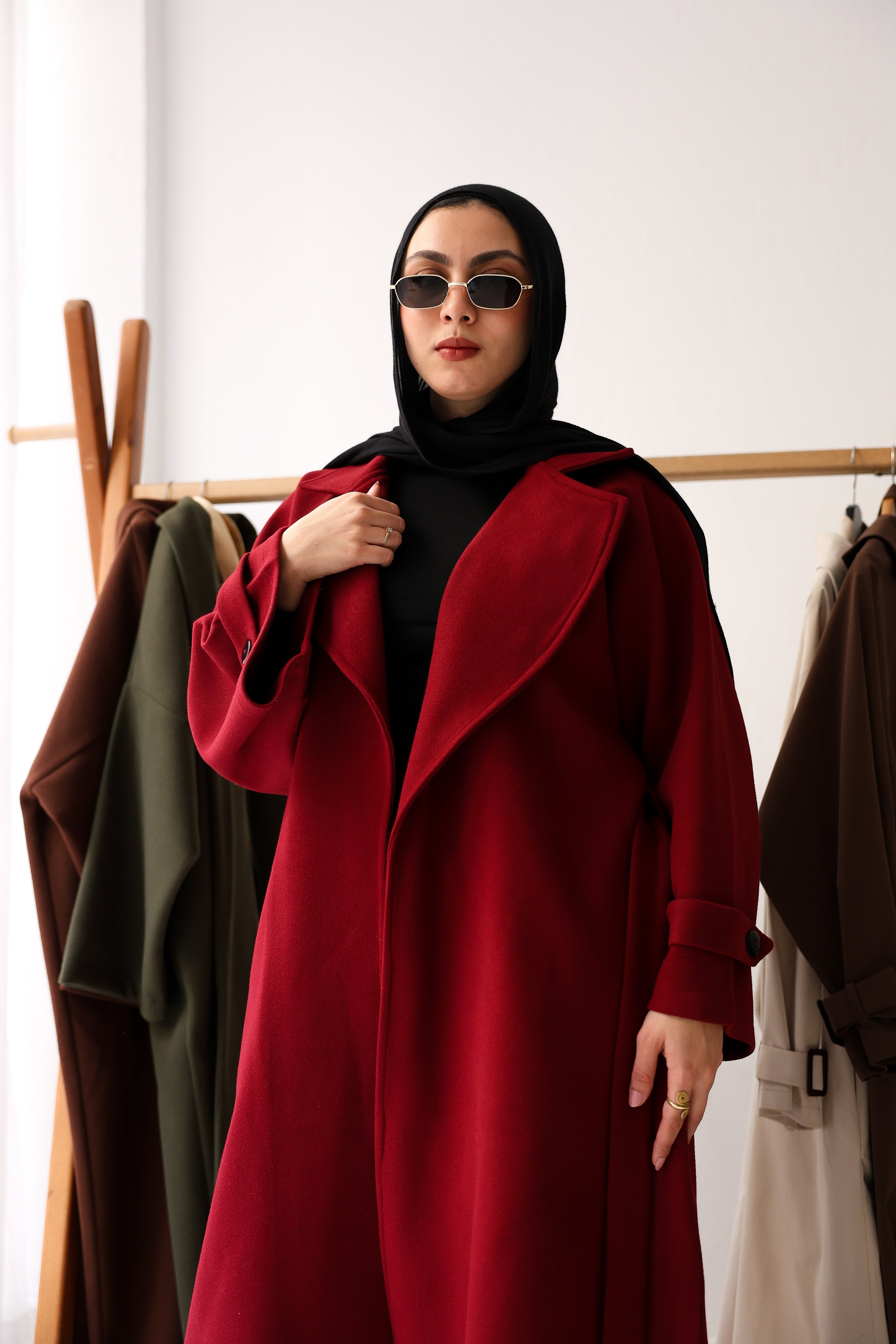 Eloria Coat In Burgundy