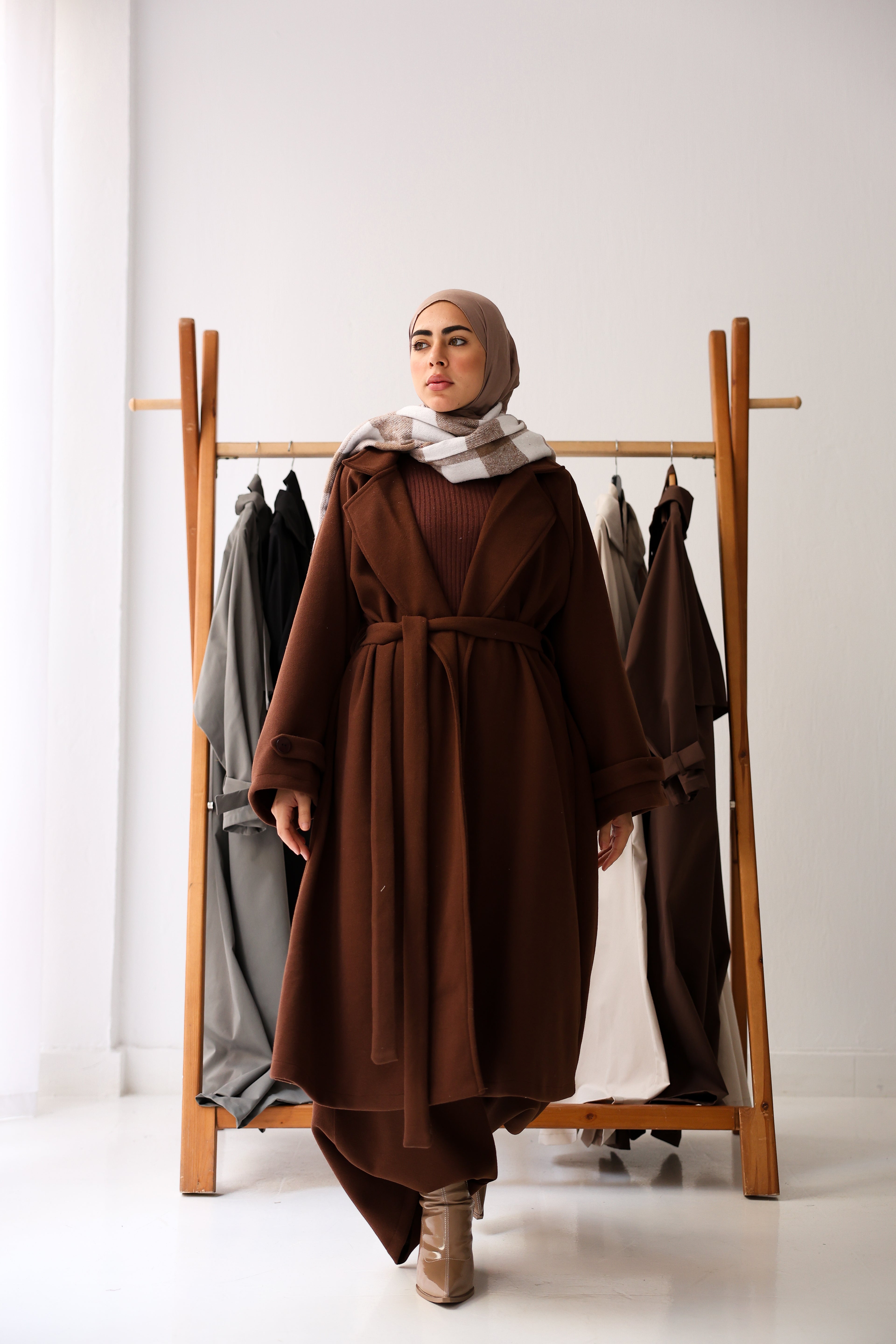 Eloria Coat In Chocolate Brown