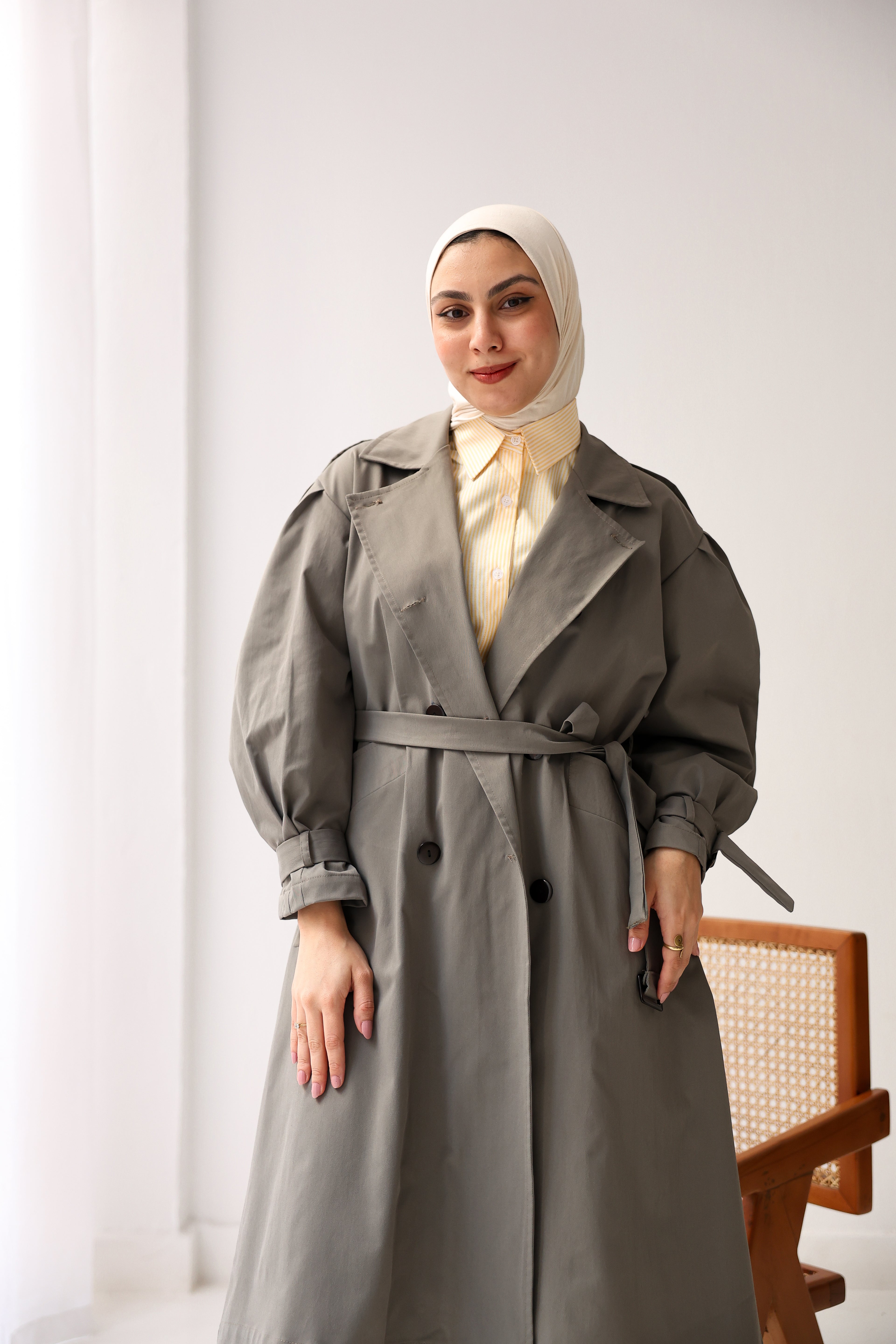 Elara Coat In Warm Taupe
