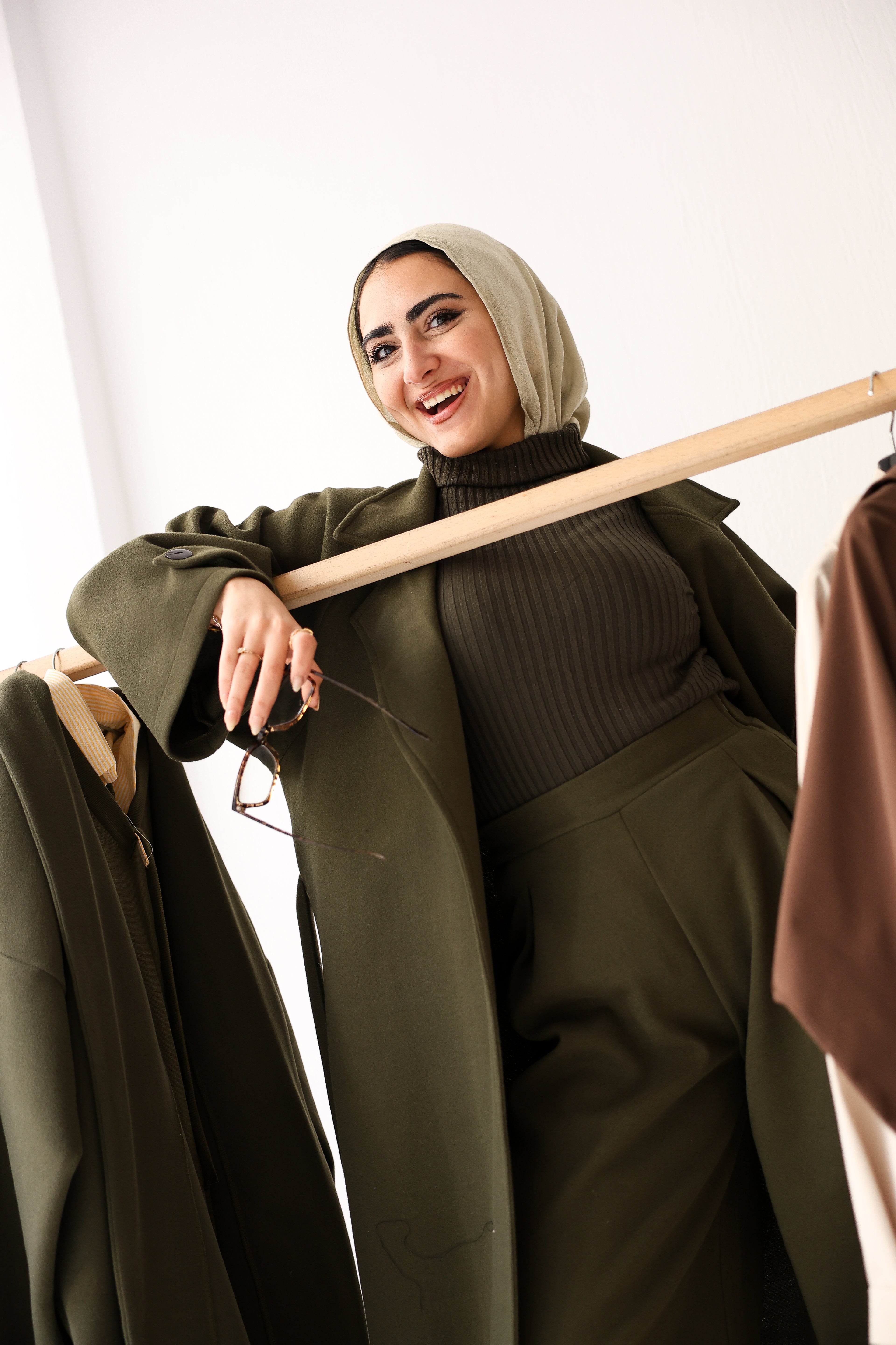 Eloria Coat In Olive-Green