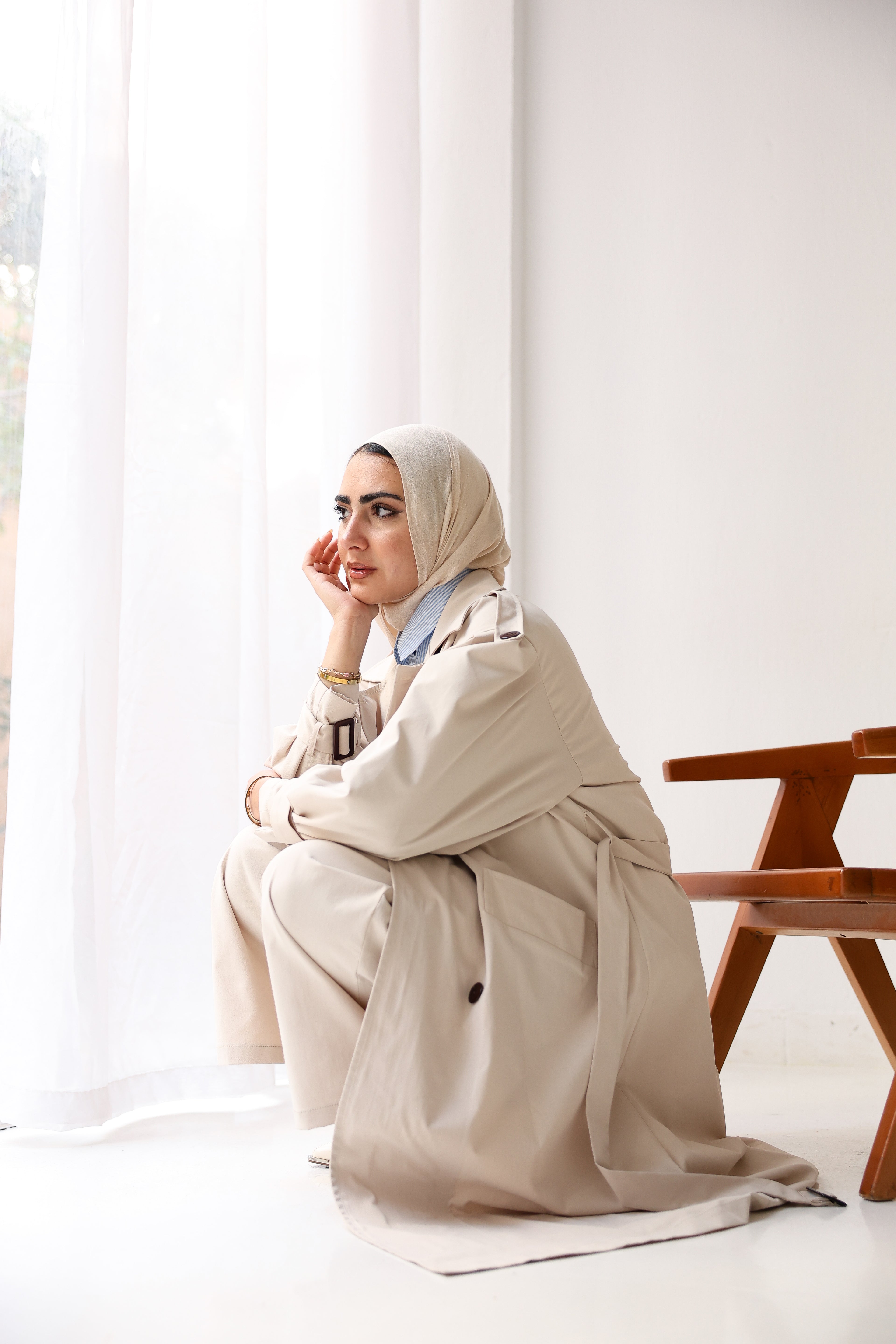 Elara Coat In Light-Beige