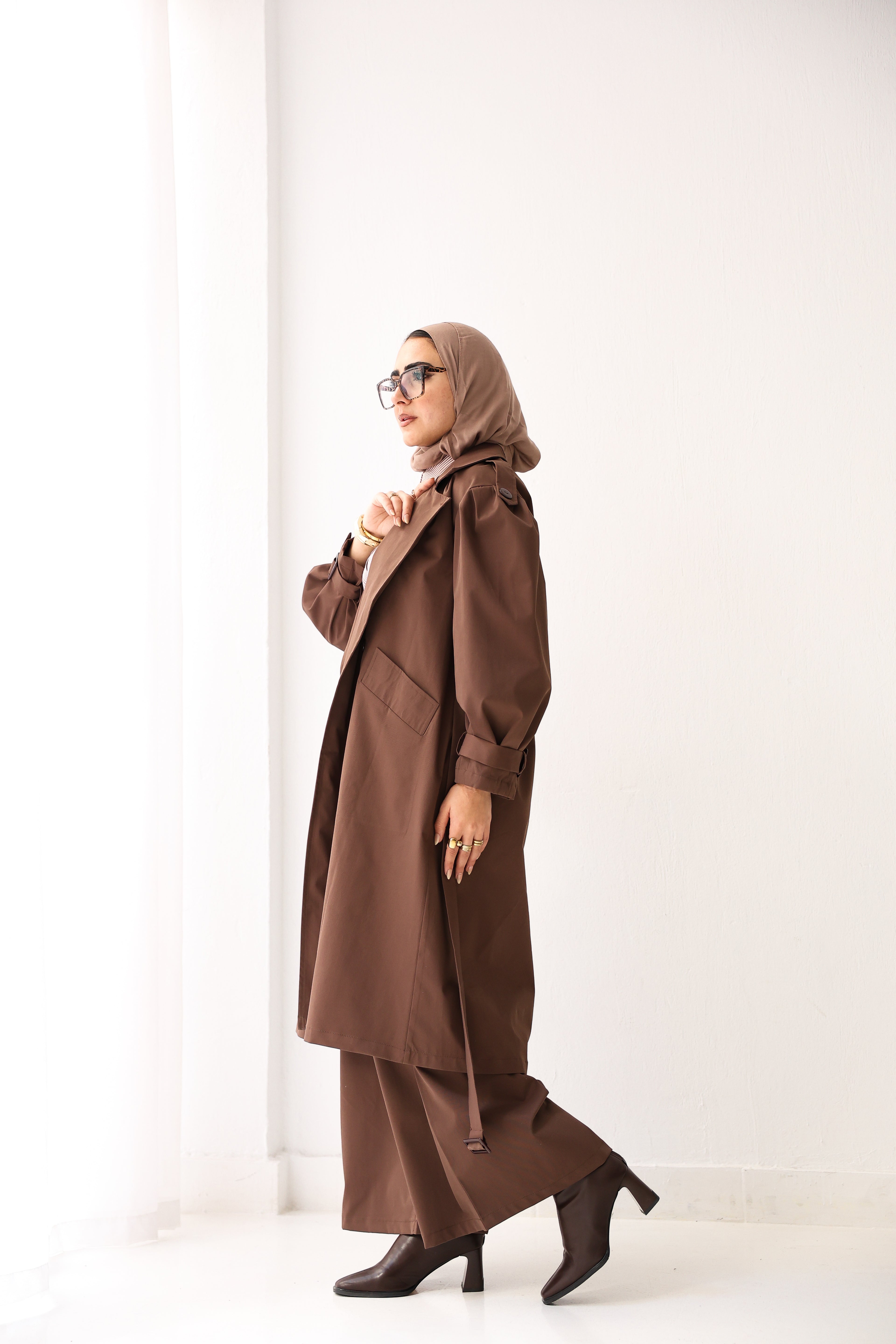 Elara Coat In Chocolate Brown