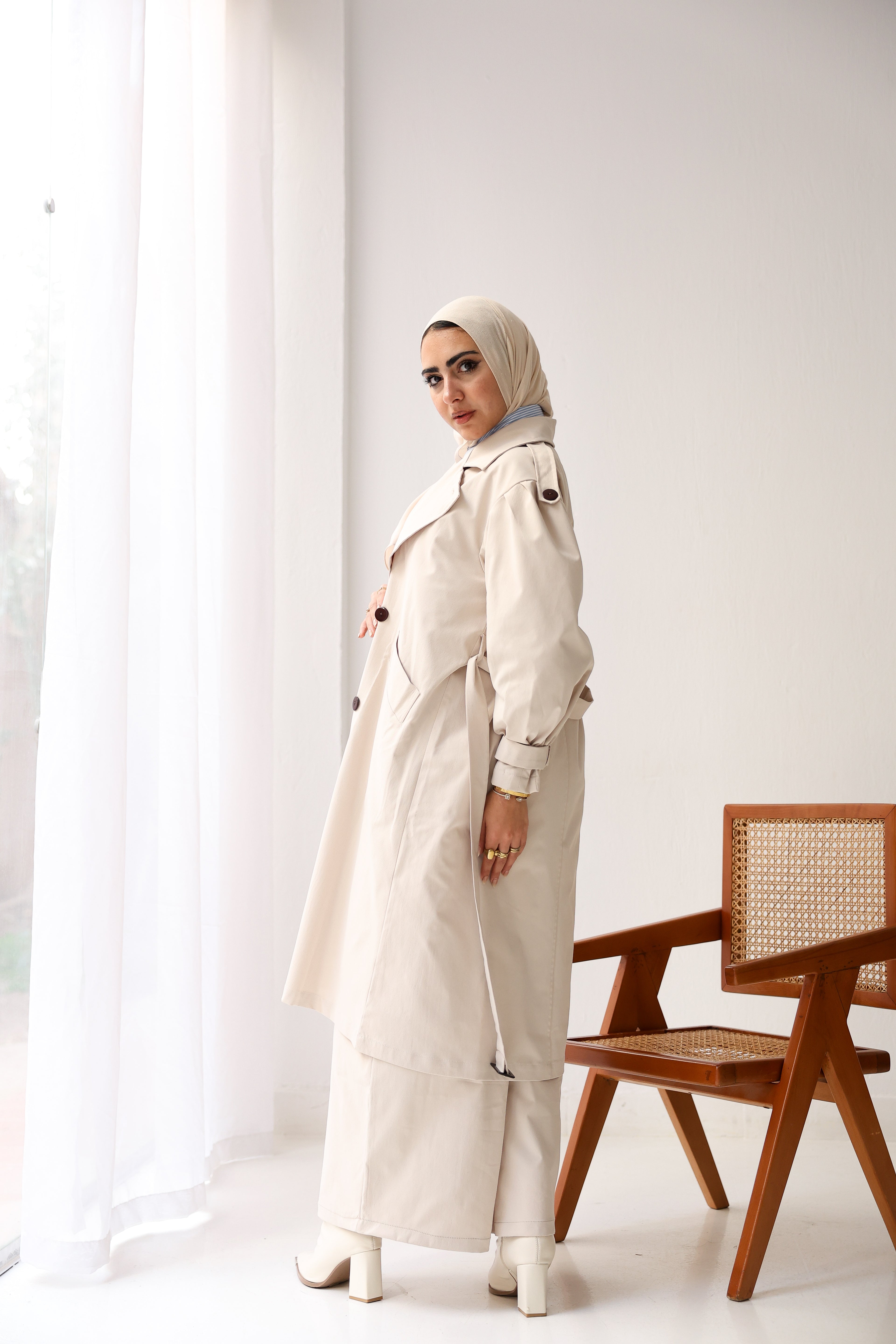 Elara Coat In Light-Beige