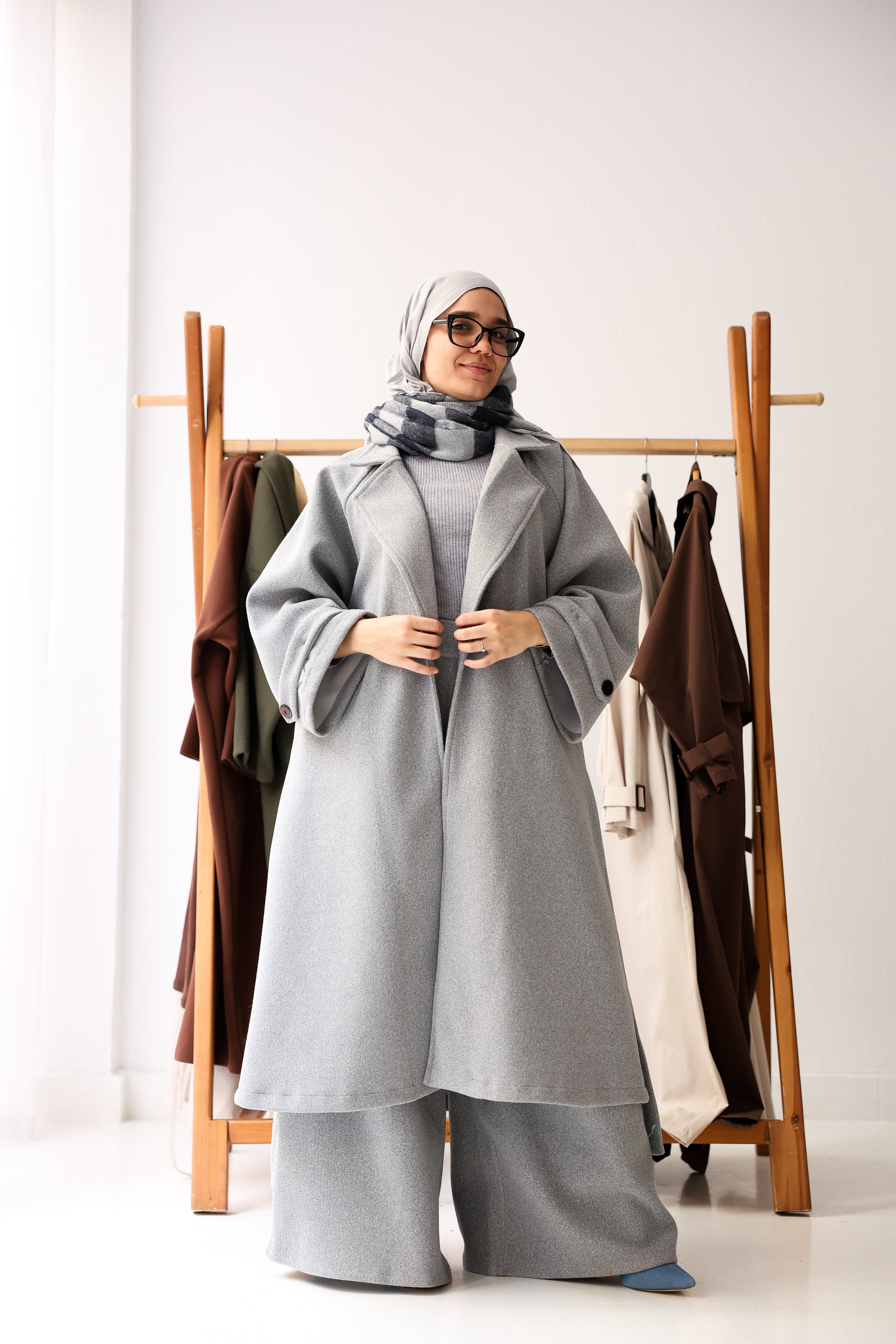 Eloria Coat In Light-Grey