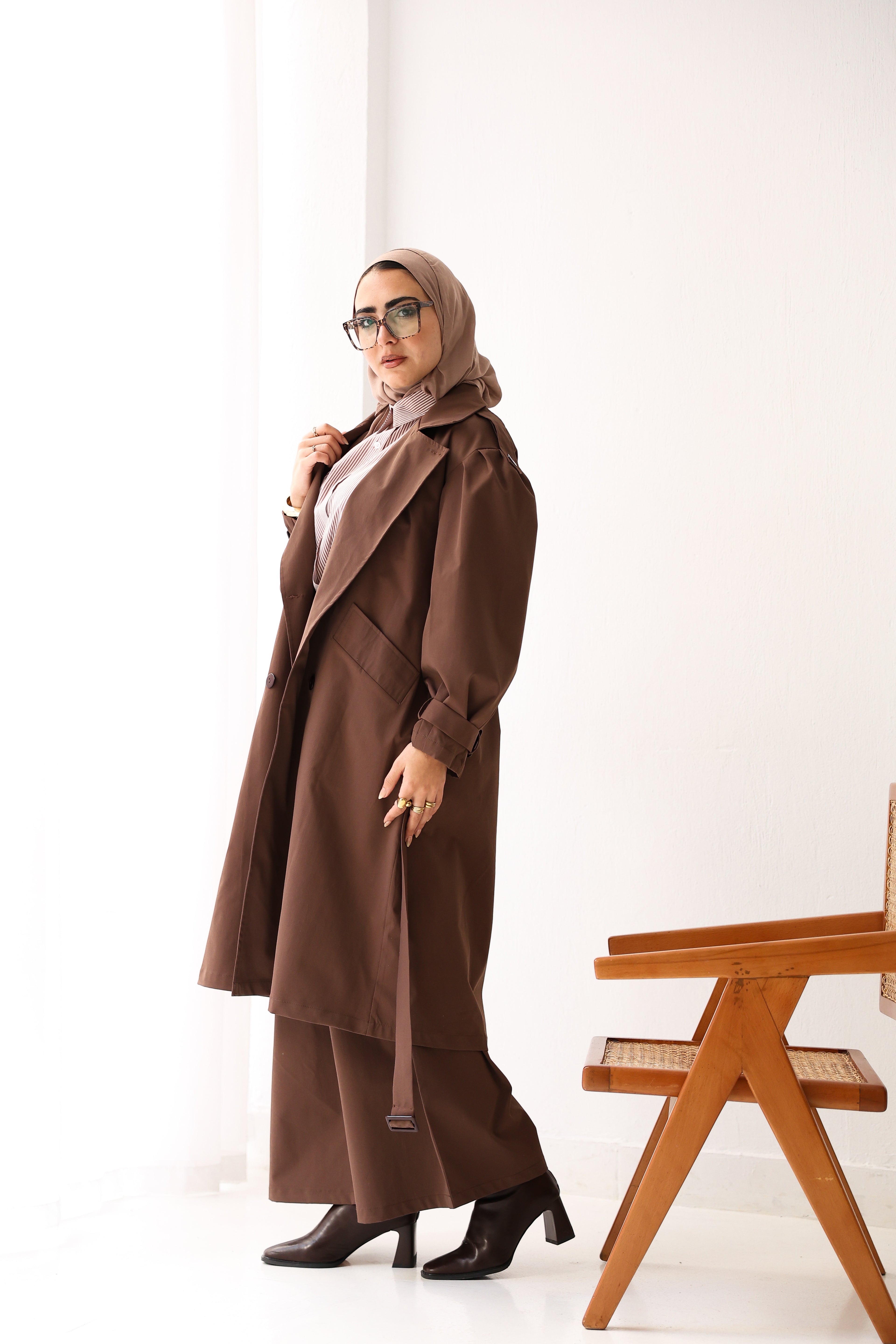 Elara Coat In Chocolate Brown