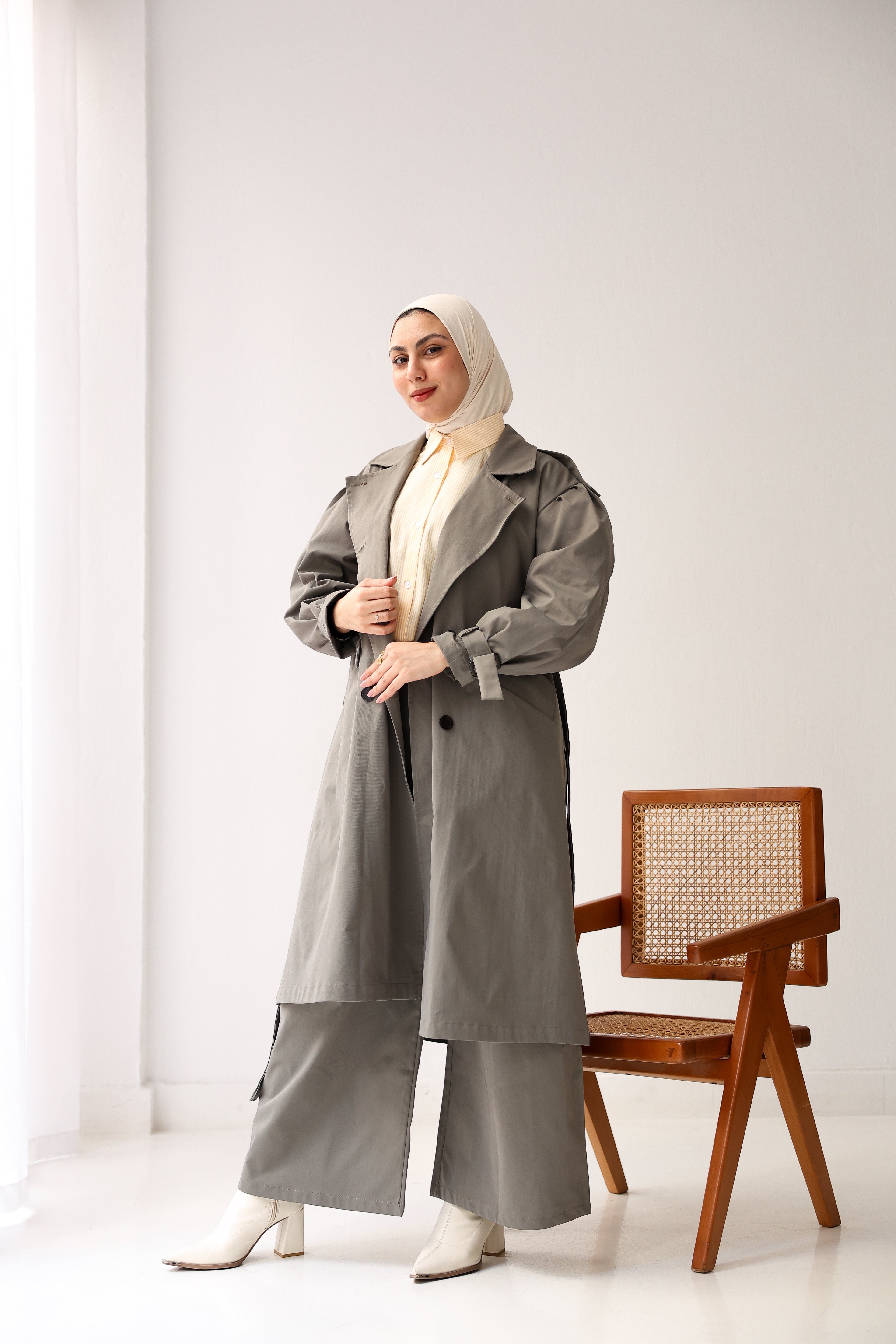 Elara Coat In Warm Taupe