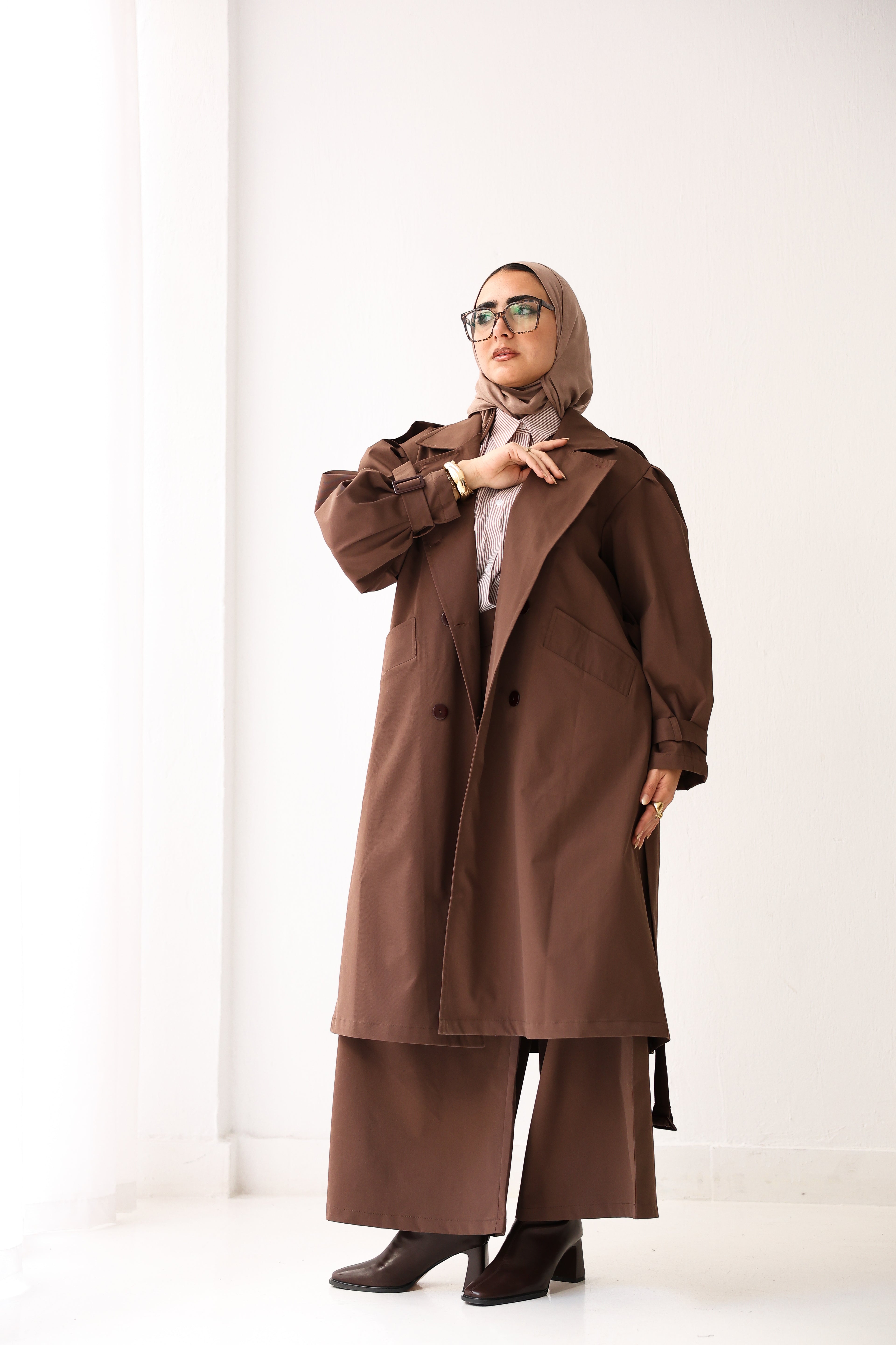 Elara Coat In Chocolate Brown