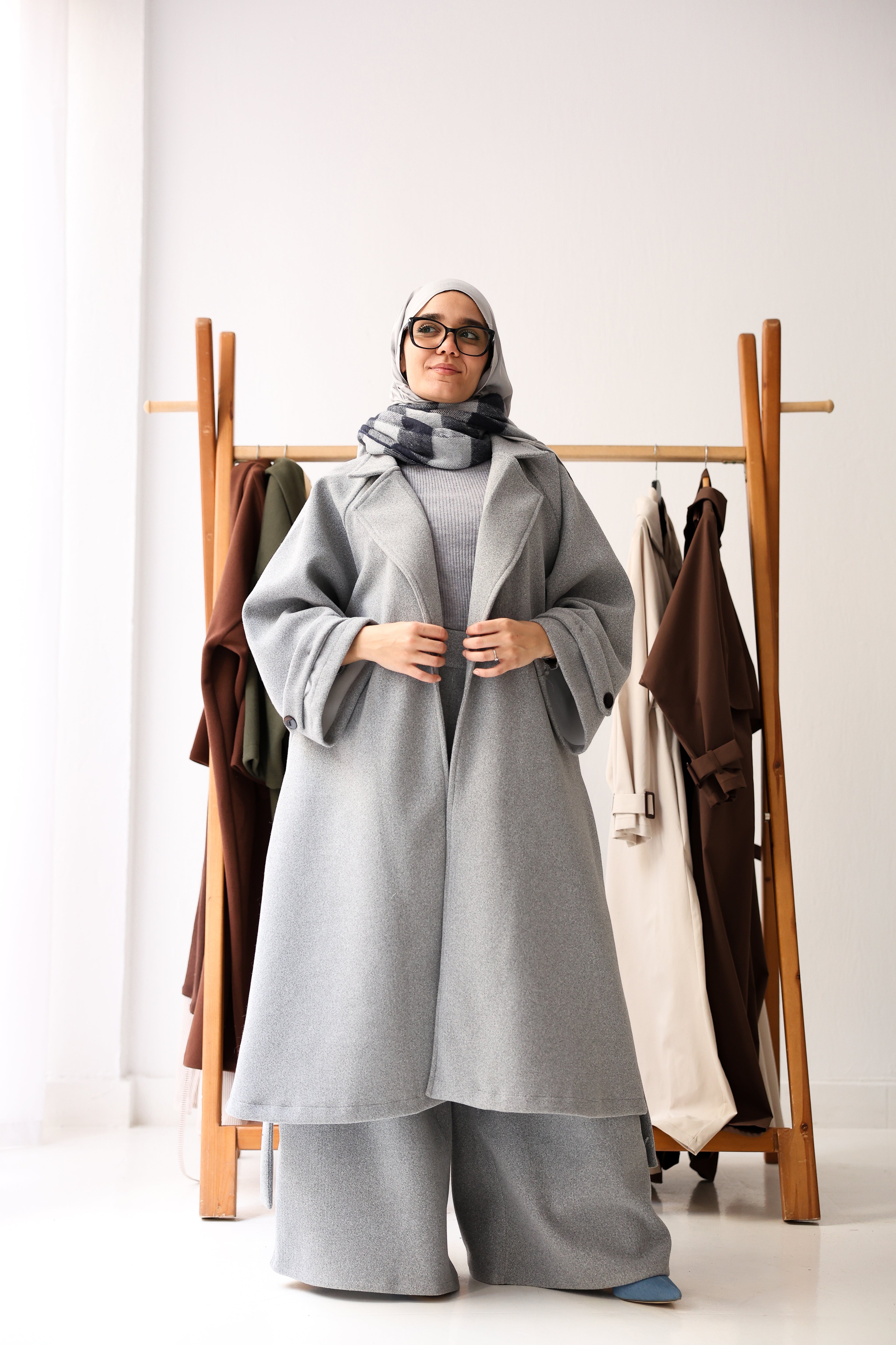 Eloria Coat In Light-Grey