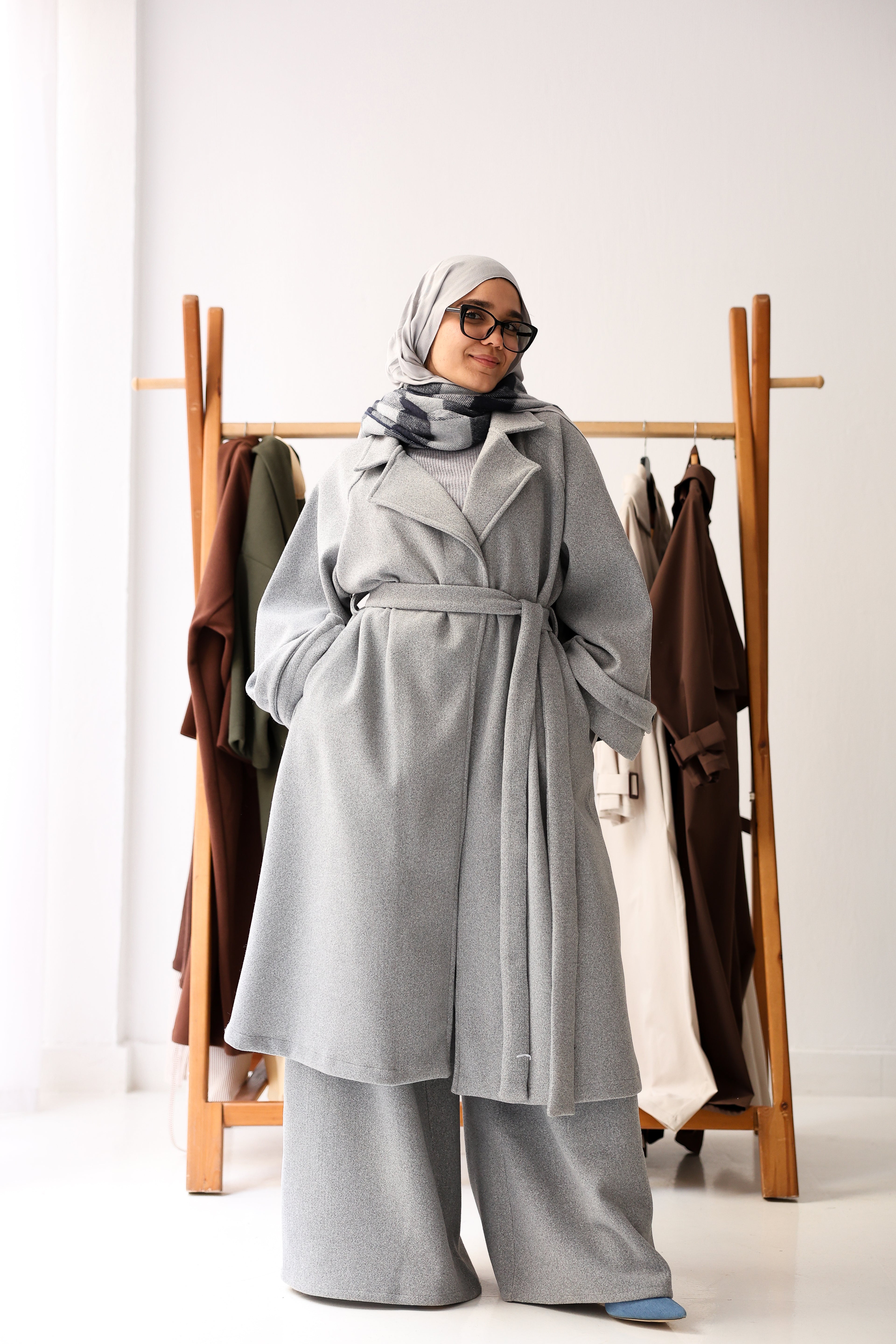 Eloria Coat In Light-Grey