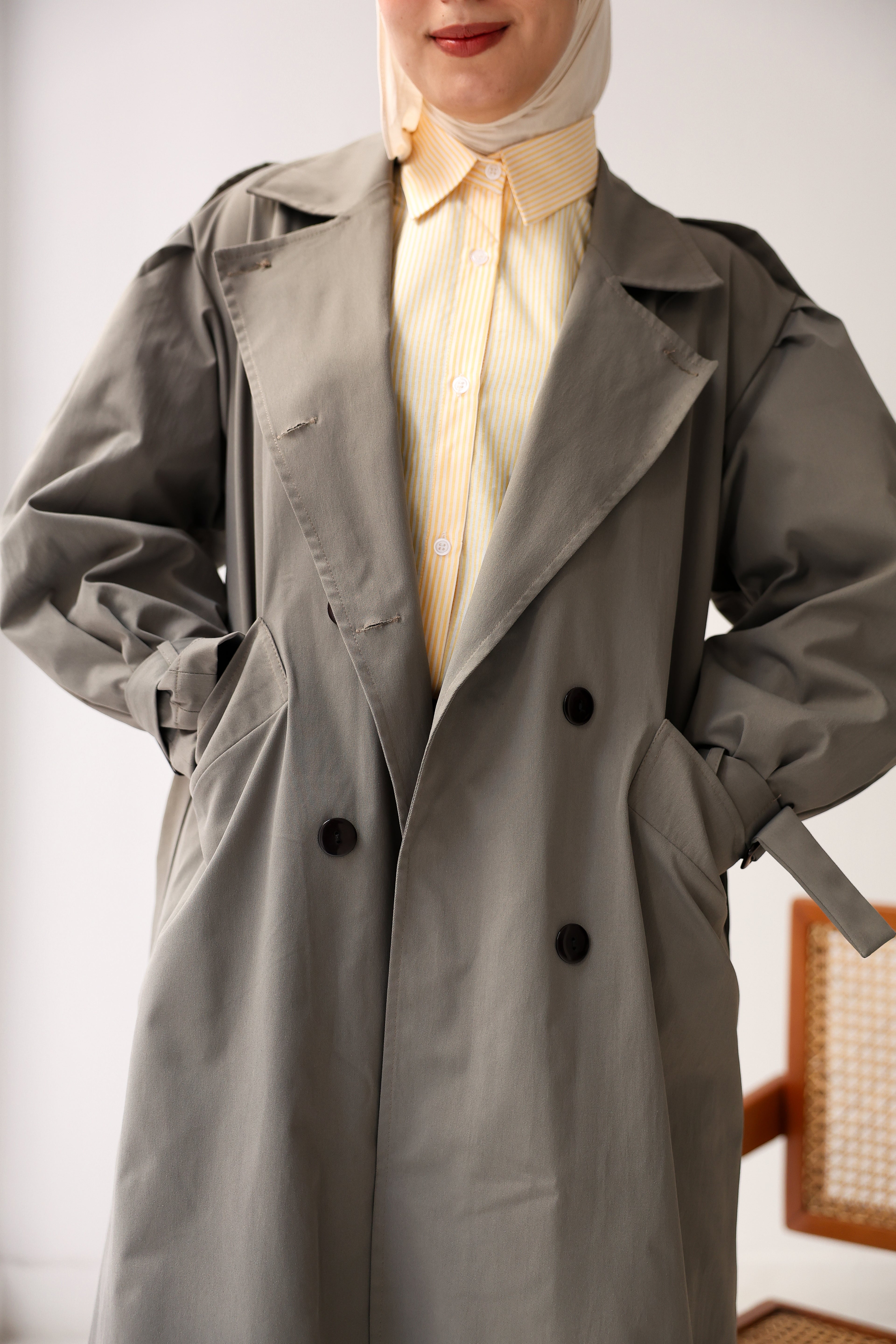 Elara Coat In Warm Taupe