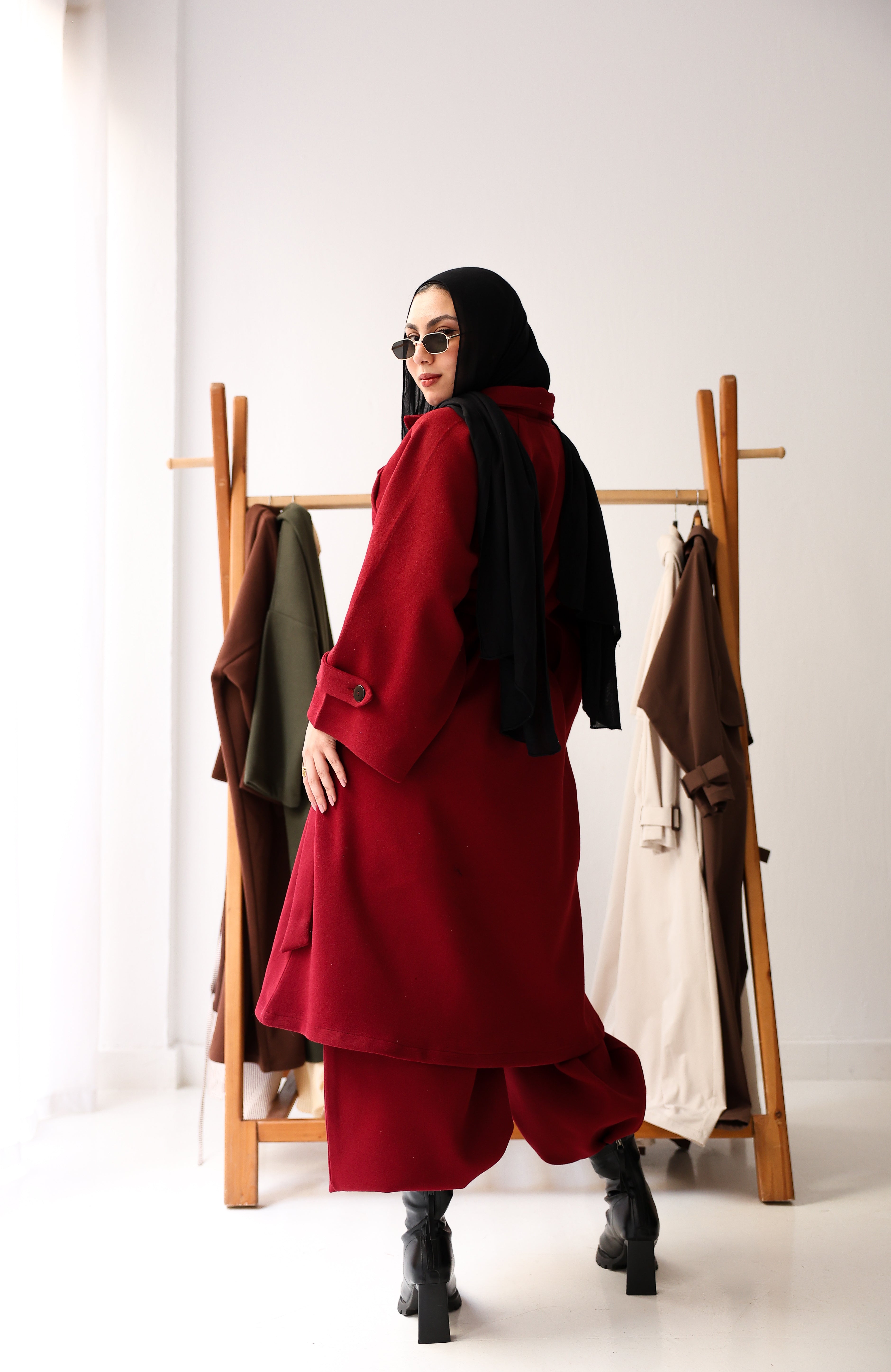 Eloria Coat In Burgundy