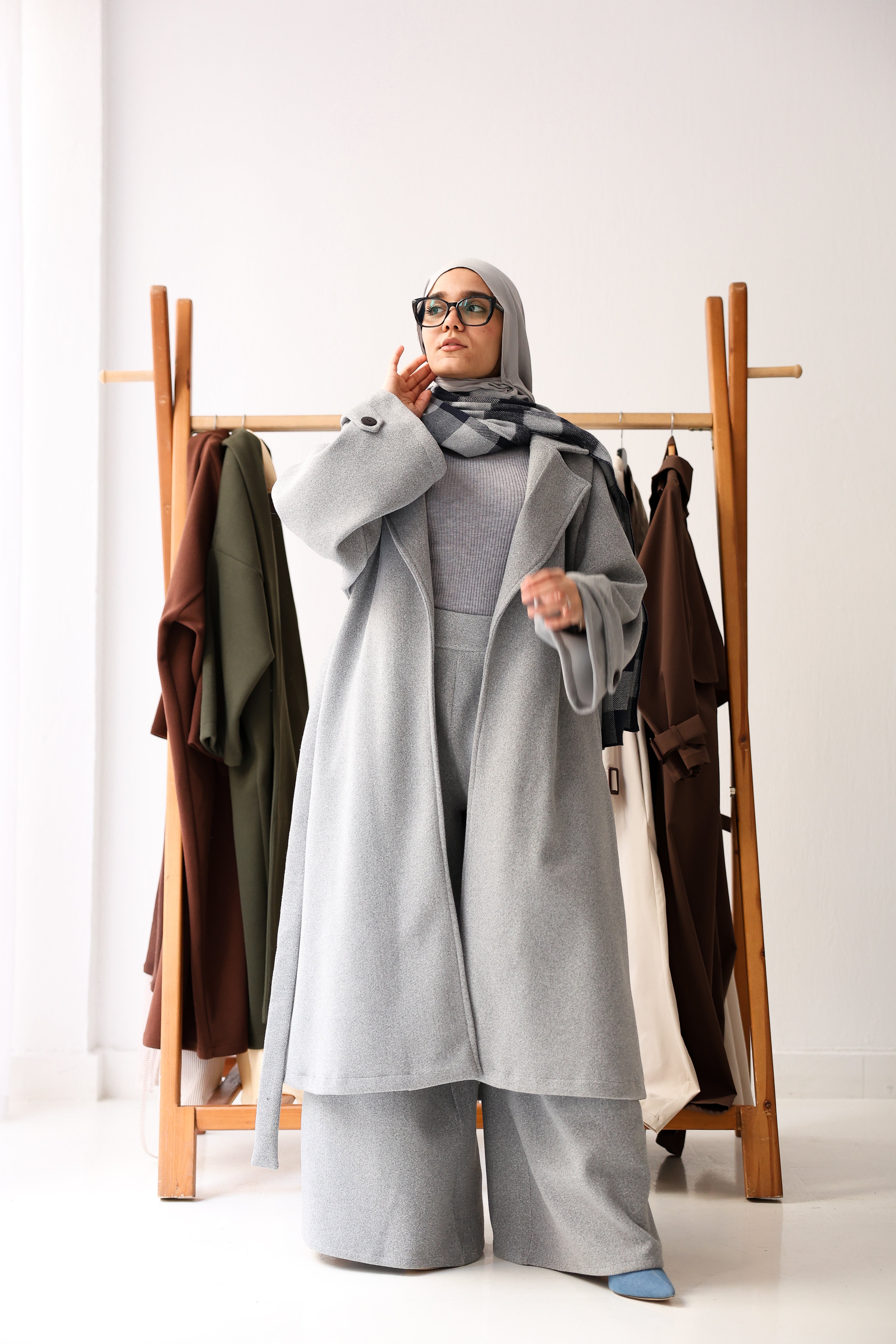 Eloria Coat In Light-Grey