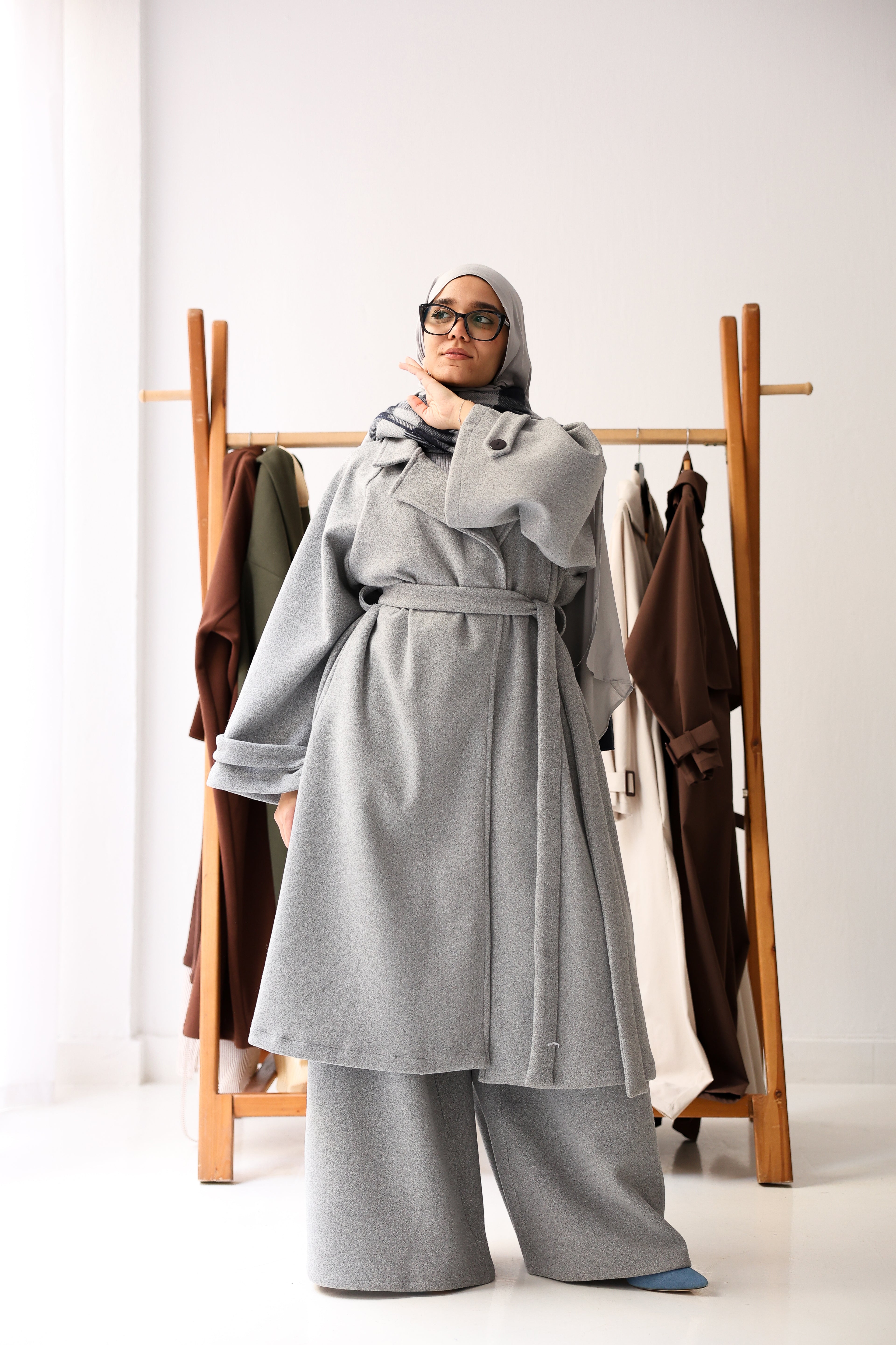 Eloria Coat In Light-Grey