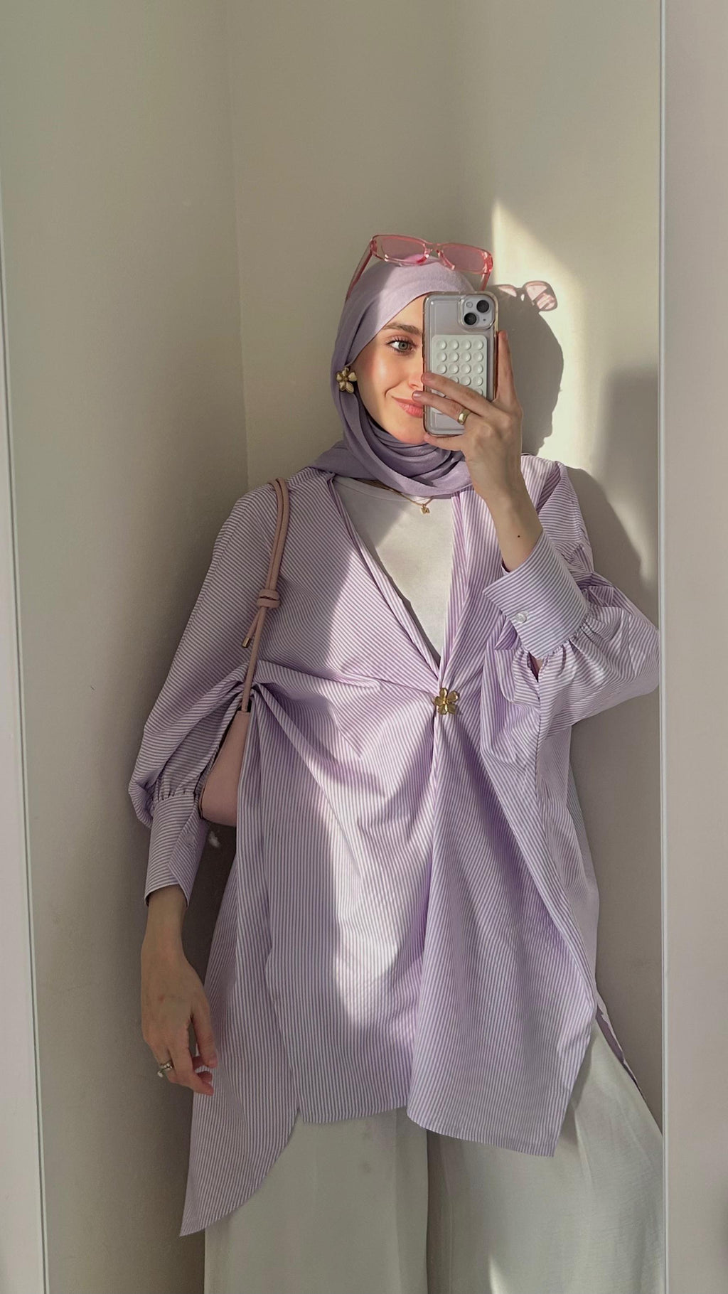 Striped Shirt In Lilac