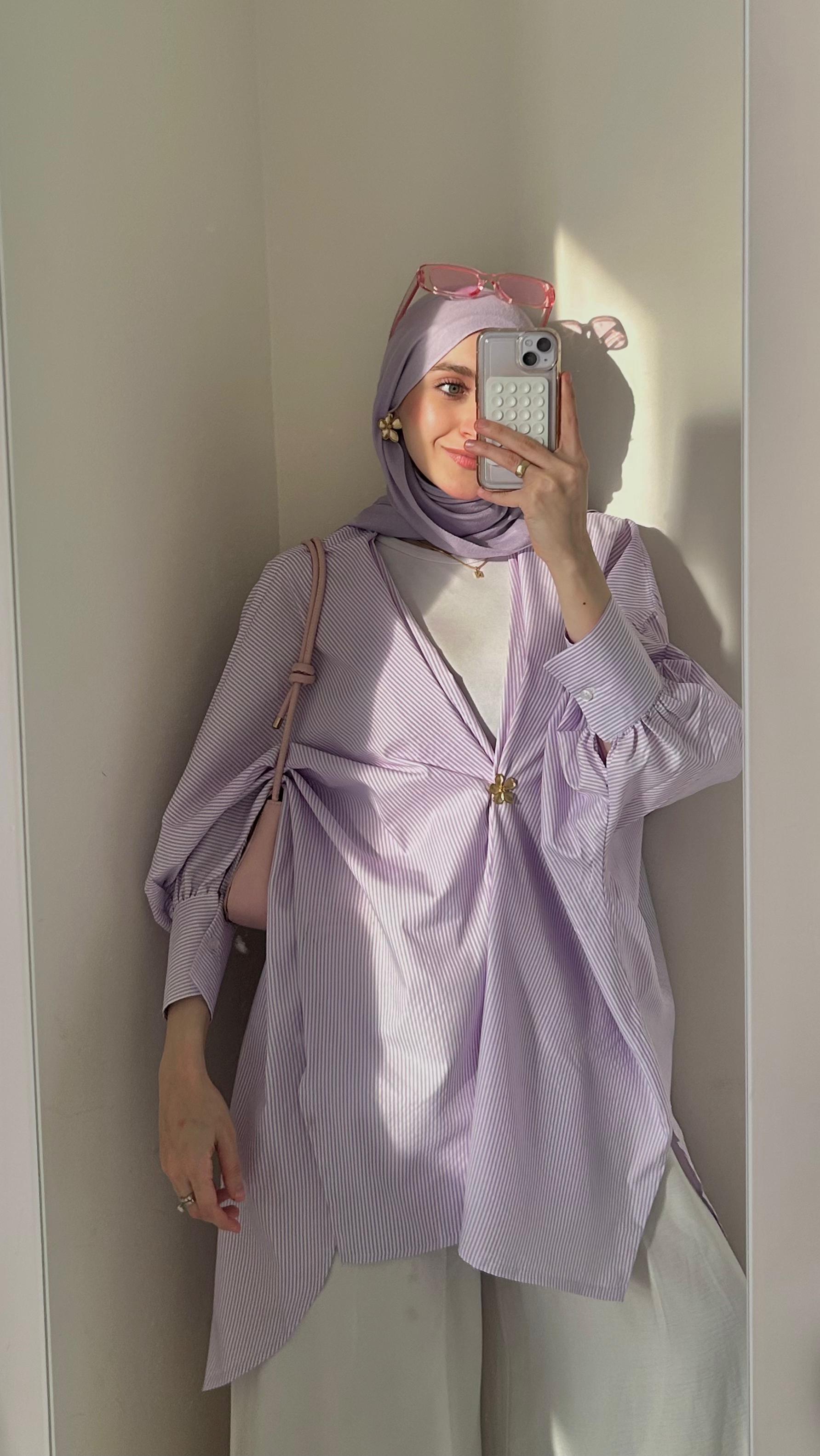 Striped Shirt In Lilac