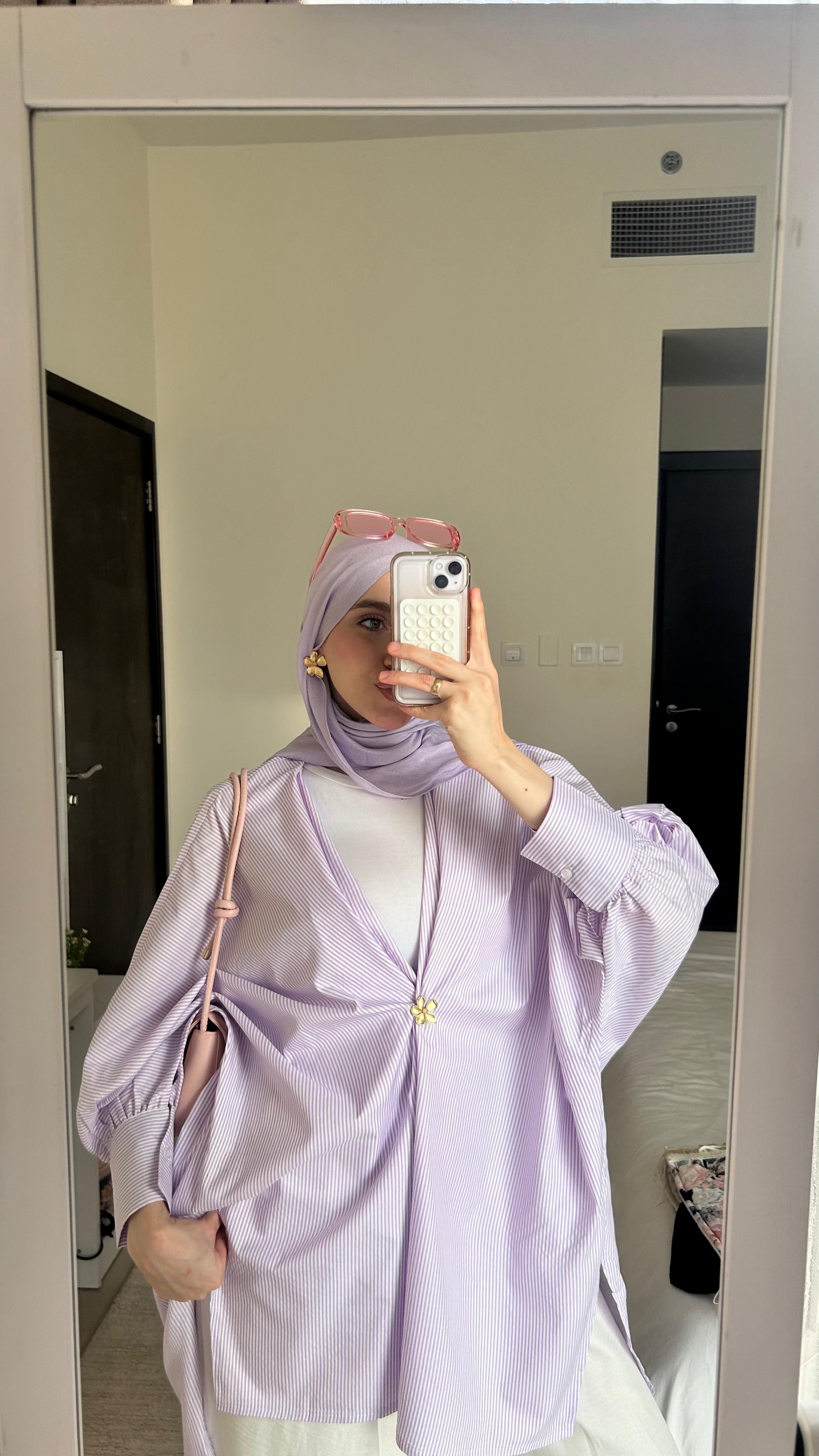 Striped Shirt In Lilac