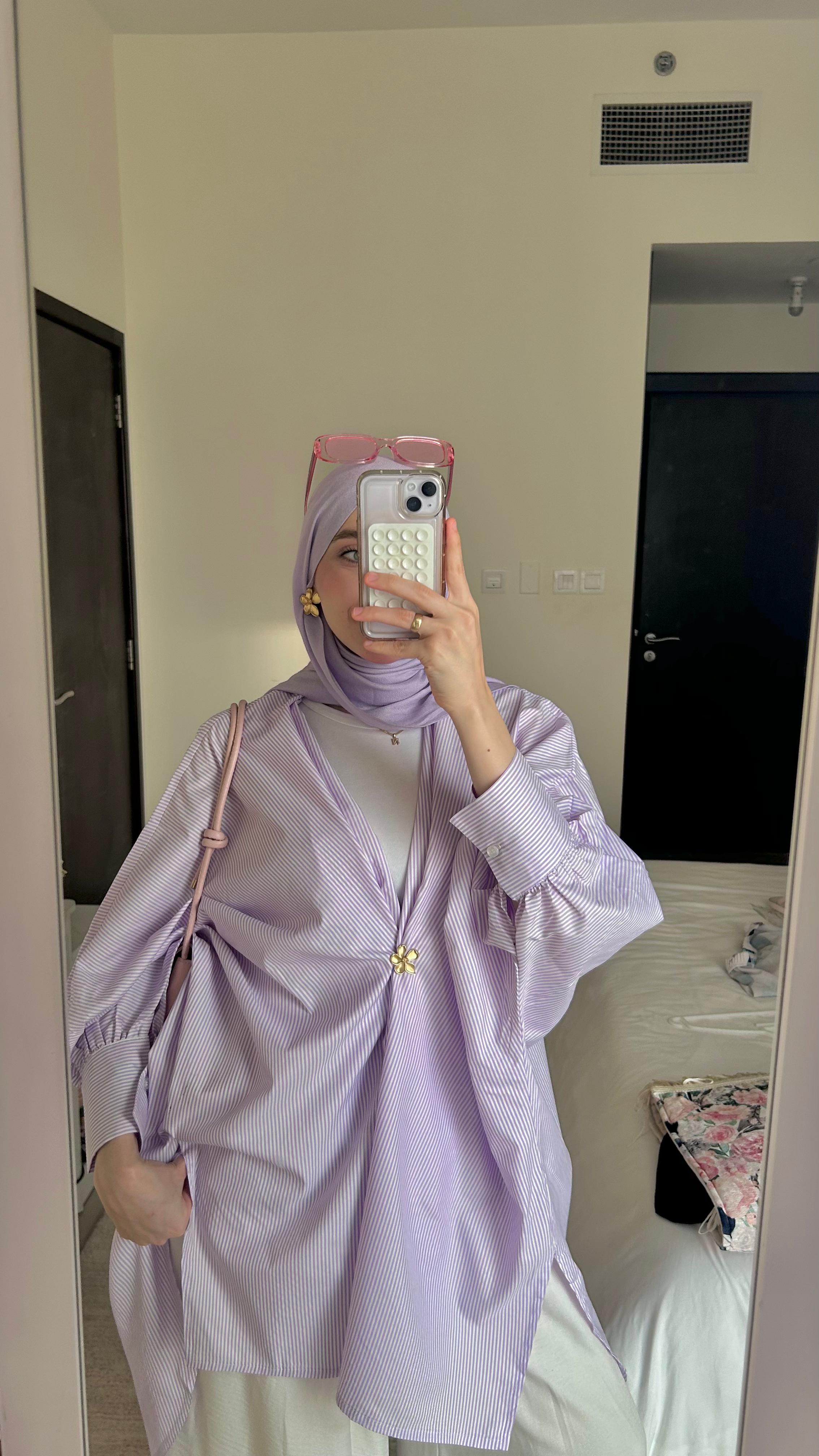 Striped Shirt In Lilac