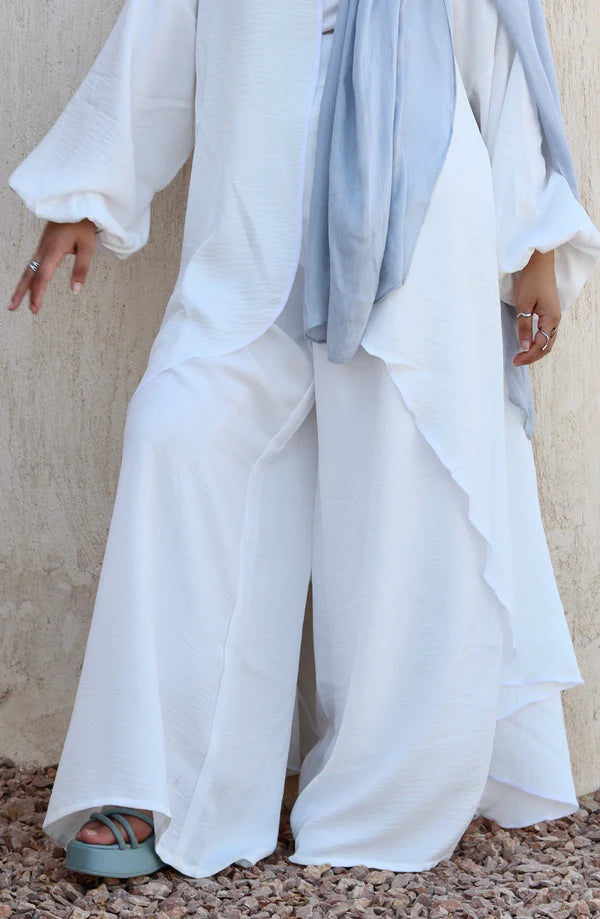 Melissa Set|Cardigan|Pants In White