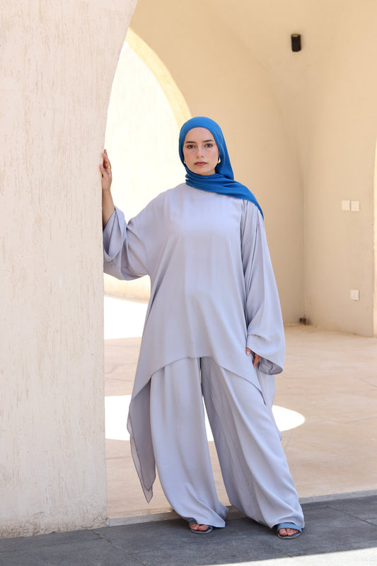 Laiana Set|Blouse|Pants In Light-Grey