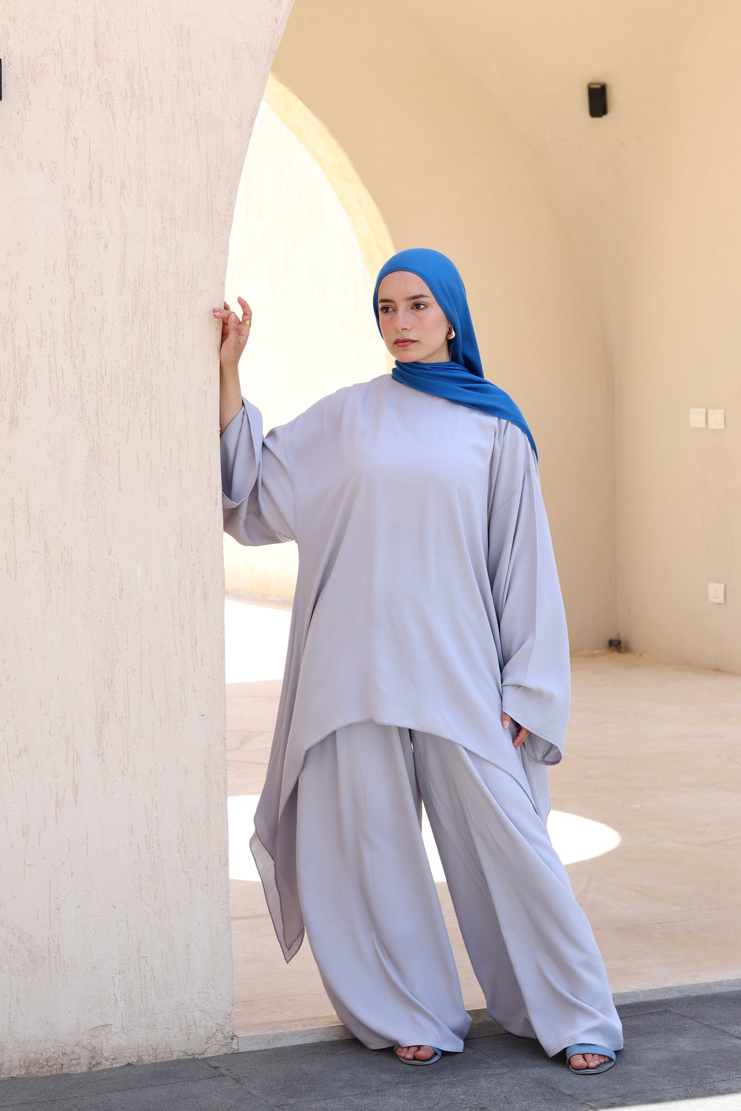 Laiana Set|Blouse|Pants In Light-Grey