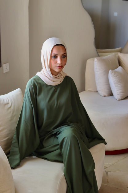 Liliana Set|Blouse|Pants In Olive-Green