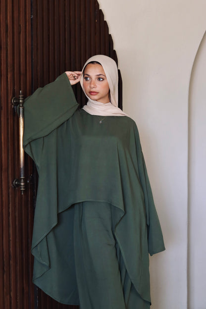 Liliana Set|Blouse|Pants In Olive-Green