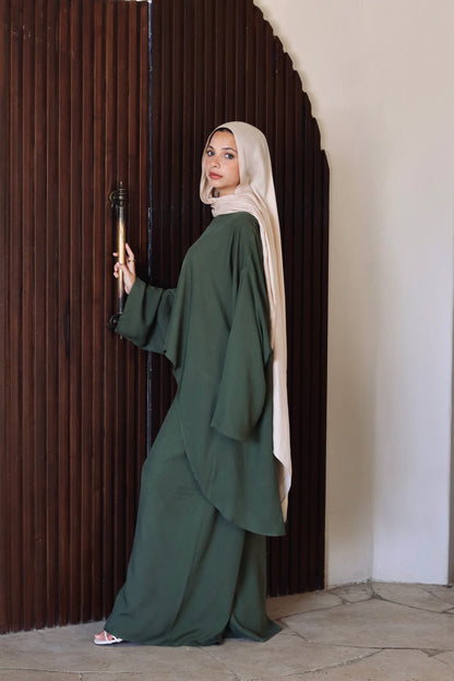 Liliana Set|Blouse|Pants In Olive-Green