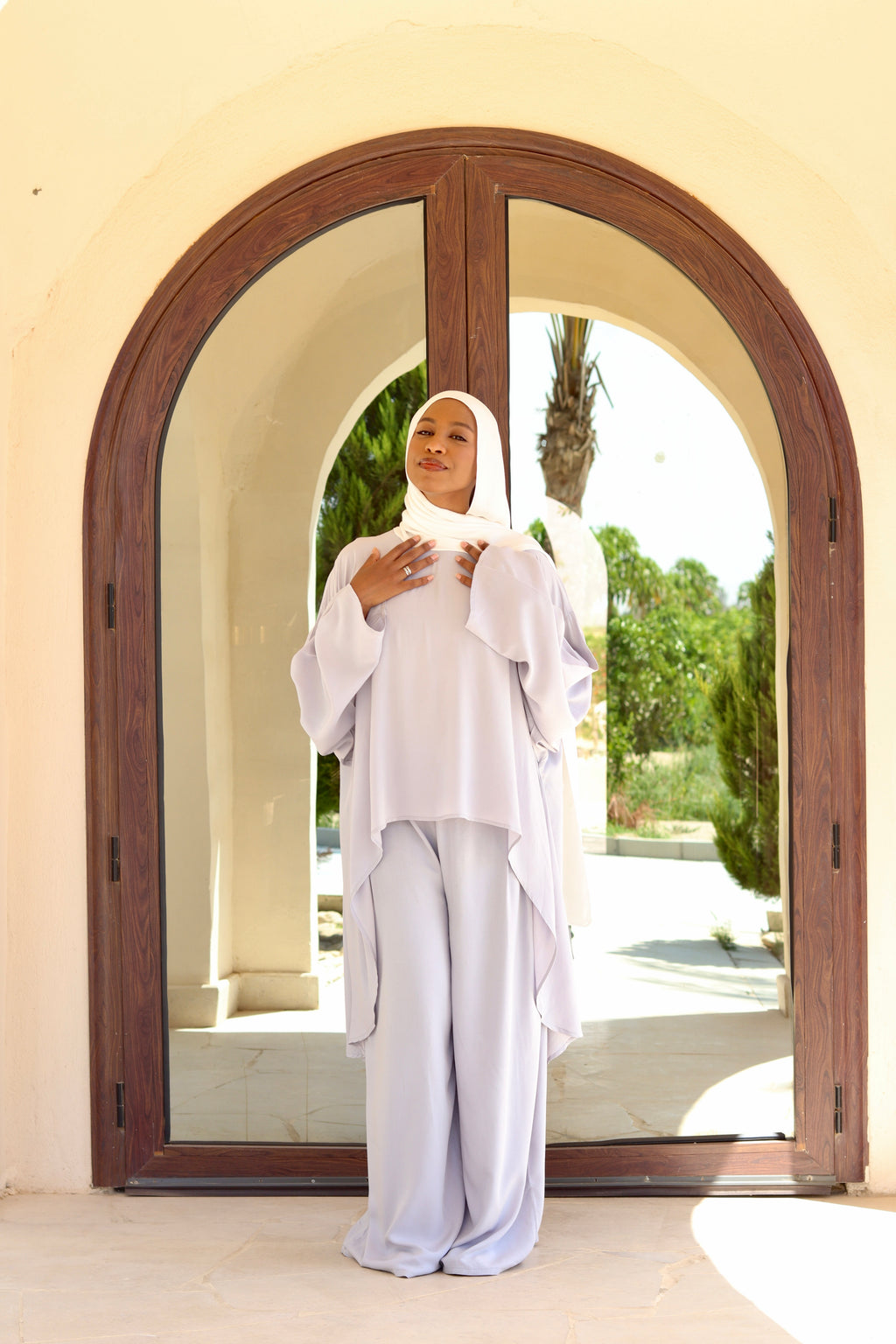 Liliana Set|Blouse|Pants In Light-Grey