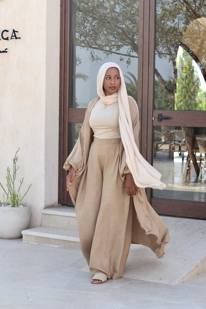 Melissa Set|Cardigan|Pants In Dark-Beige