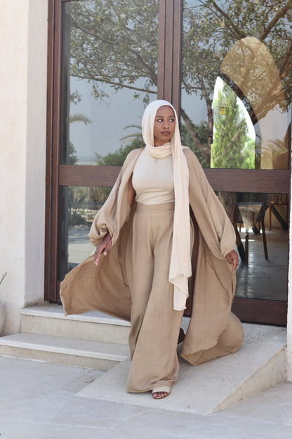 Melissa Set|Cardigan|Pants In Dark-Beige