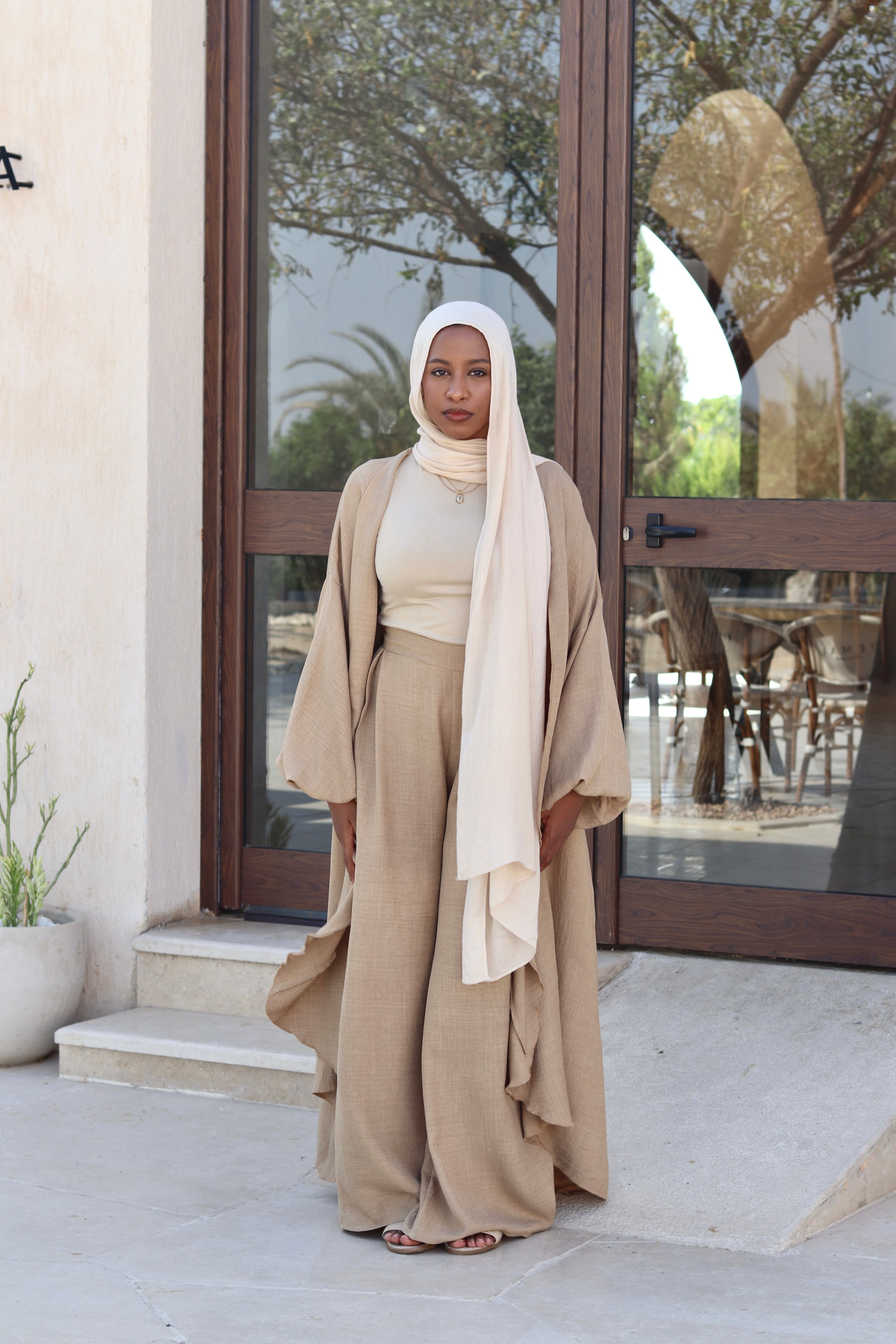 Melissa Set|Cardigan|Pants In Dark-Beige