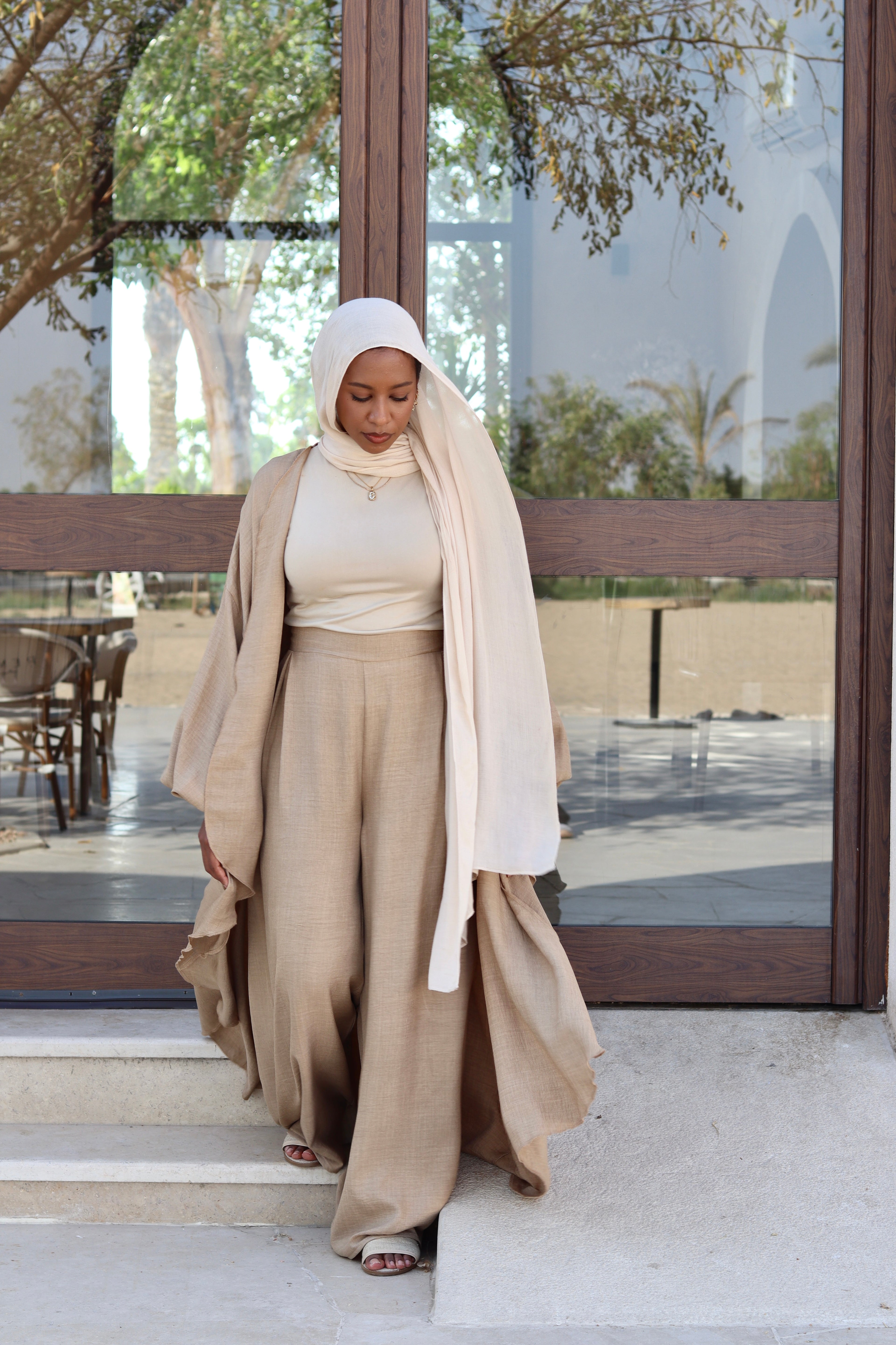Melissa Set|Cardigan|Pants In Dark-Beige