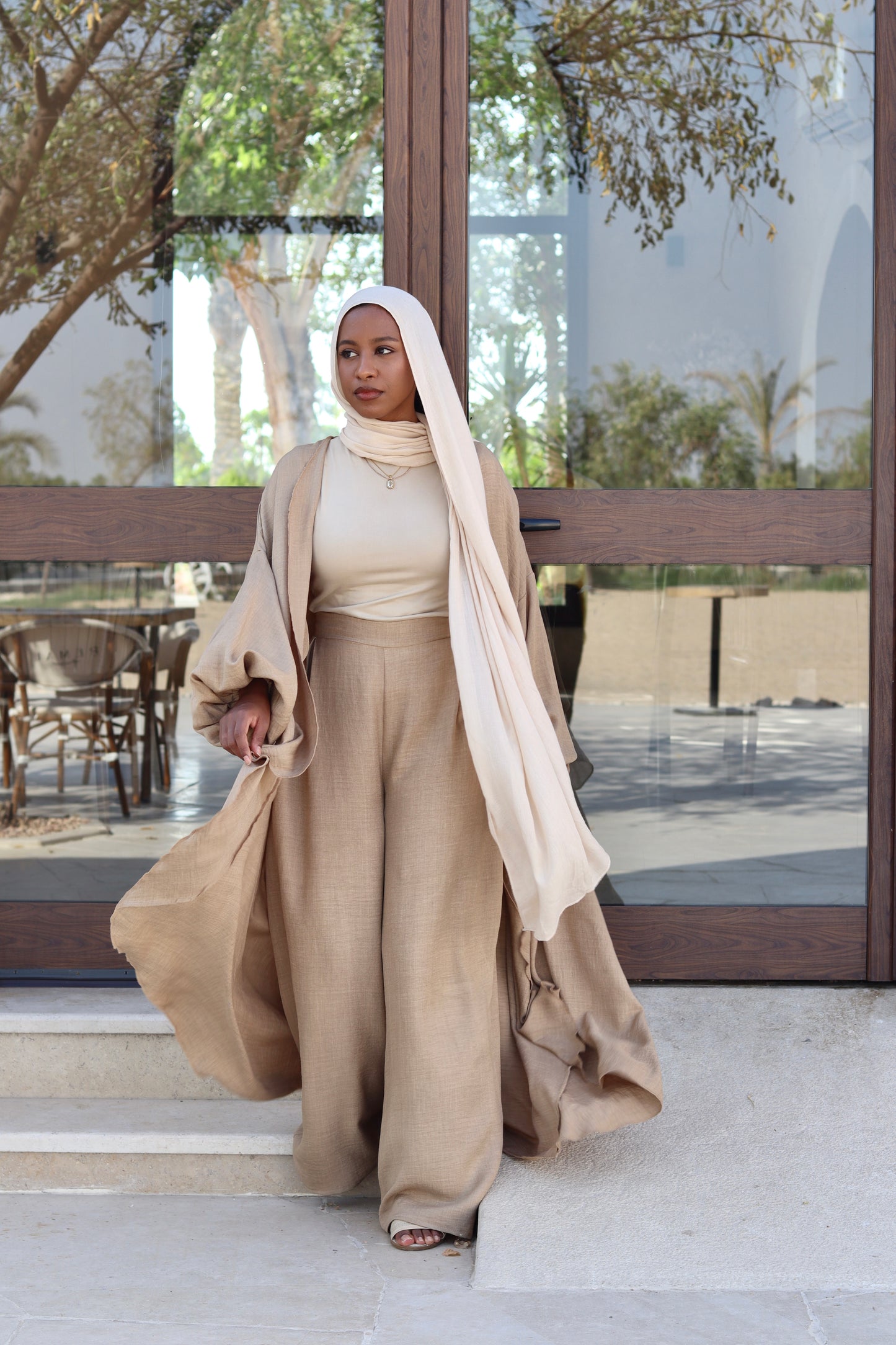 Melissa Set|Cardigan|Pants In Dark-Beige