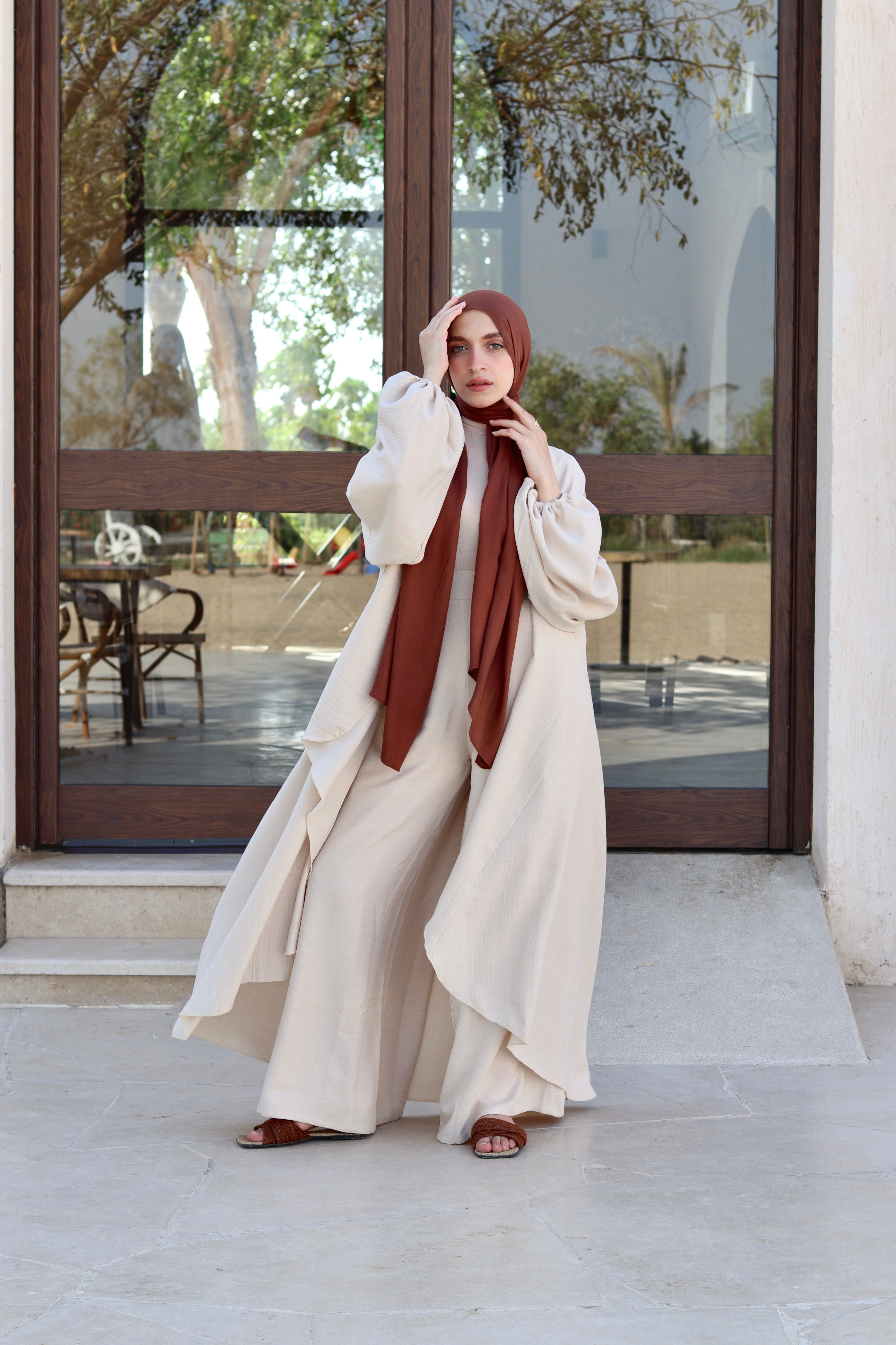 Melissa Set|Cardigan|Pants In Light-Beige