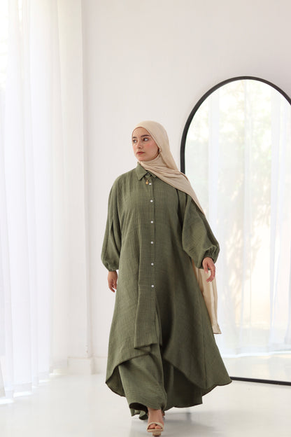 Emilia Set In Olive-Green