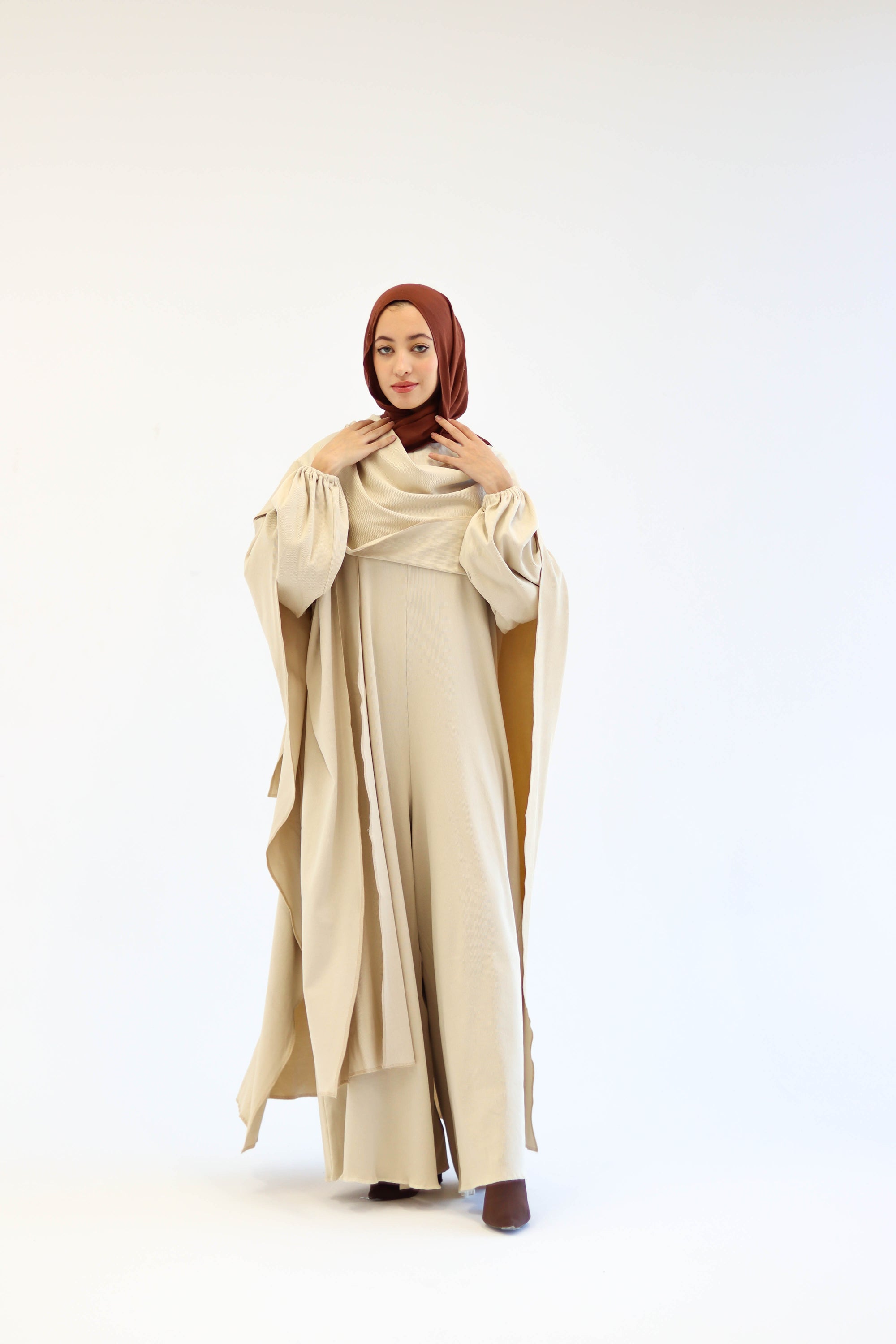 Asiia Set|Cape|Jumpsuit In Beige