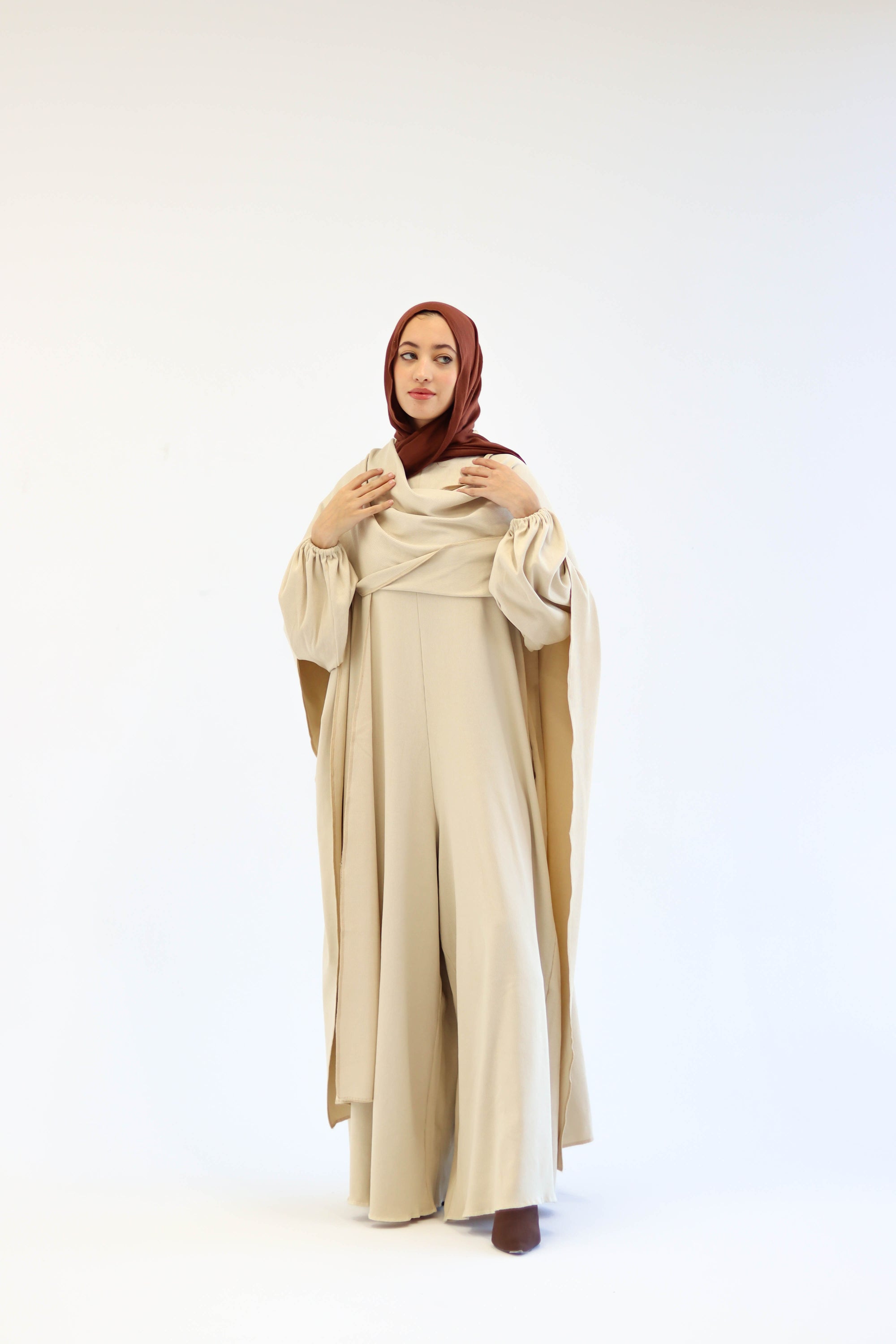 Asiia Set|Cape|Jumpsuit In Beige