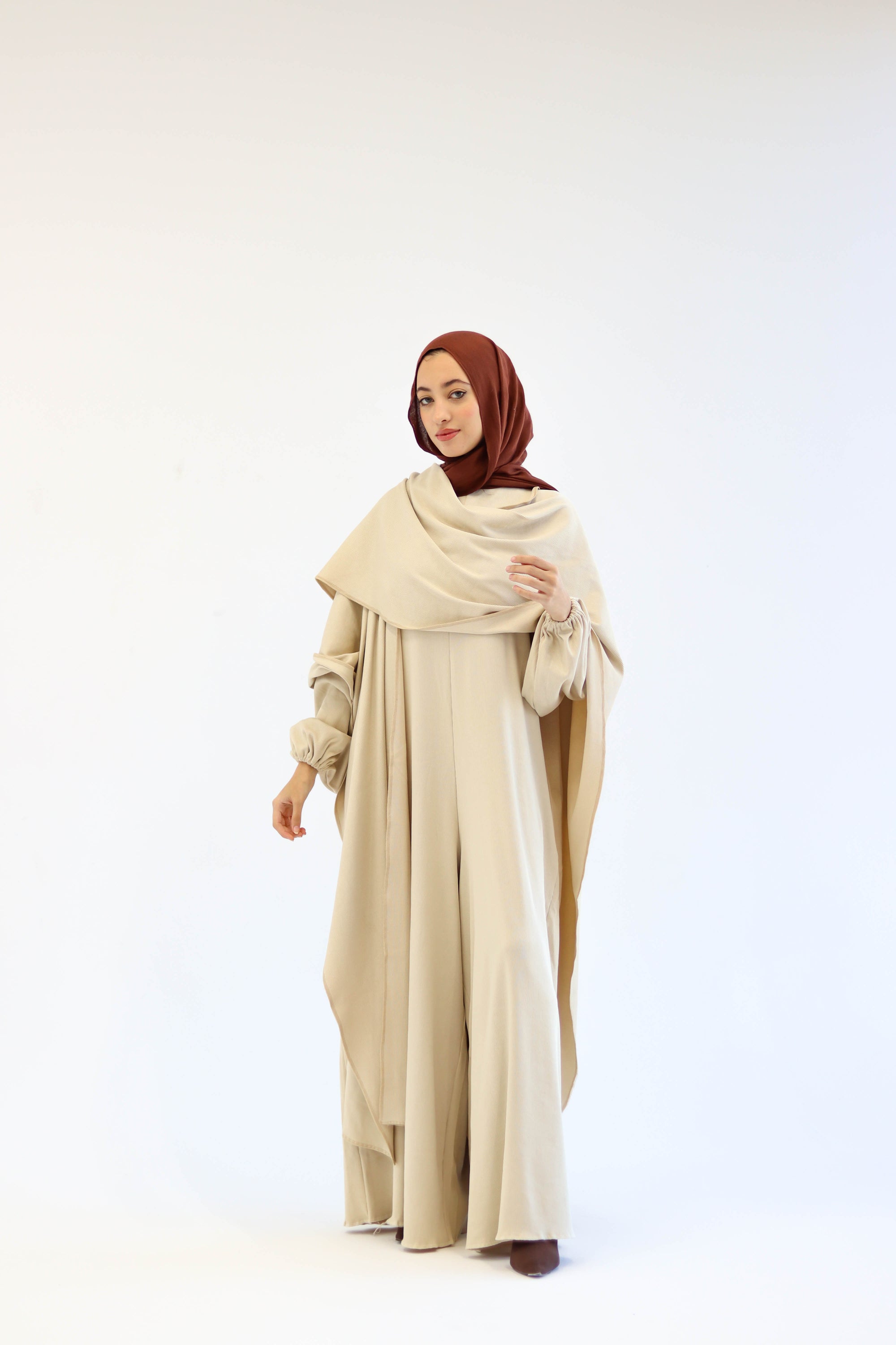 Asiia Set|Cape|Jumpsuit In Beige