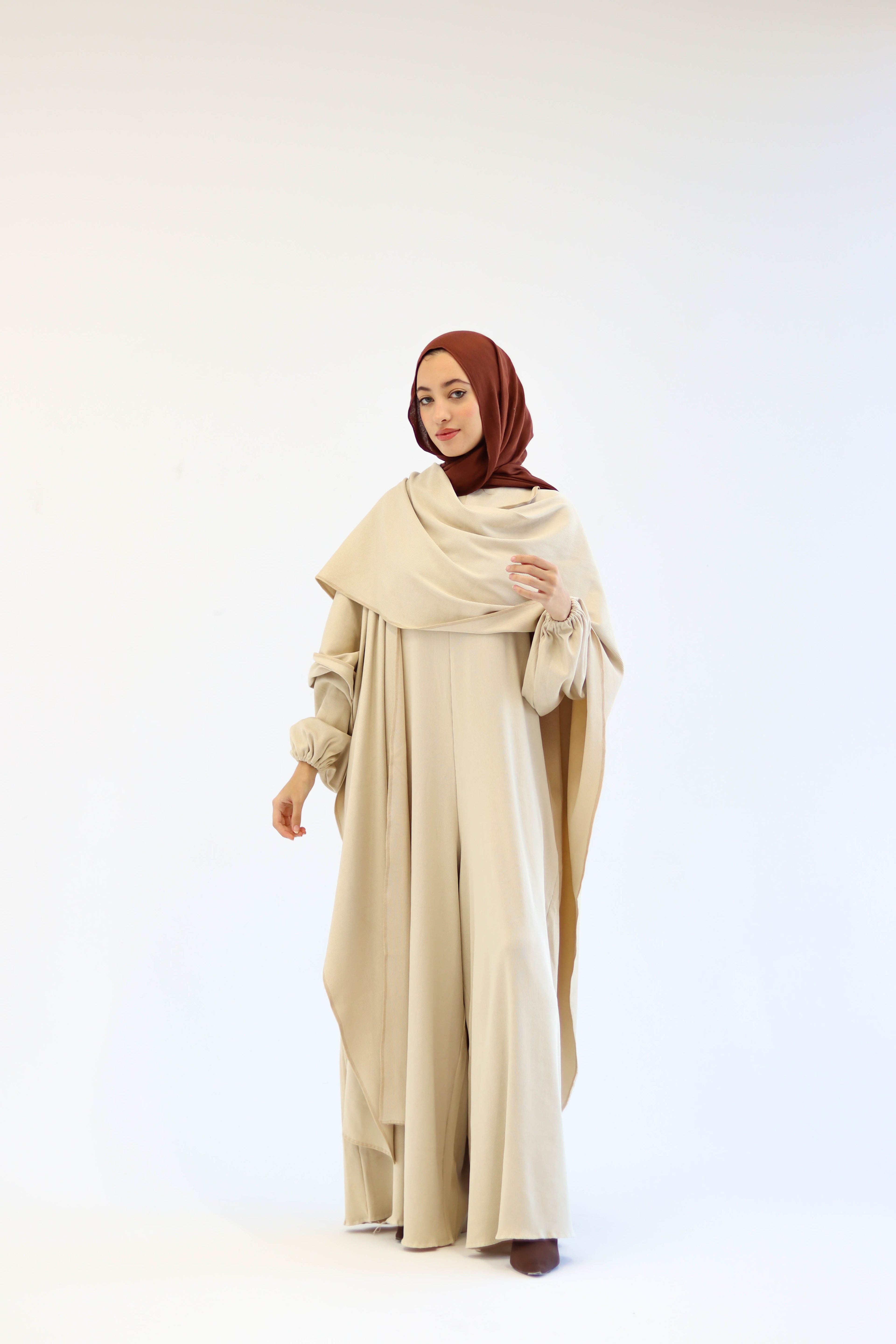 Asiia Set|Cape|Jumpsuit In Beige