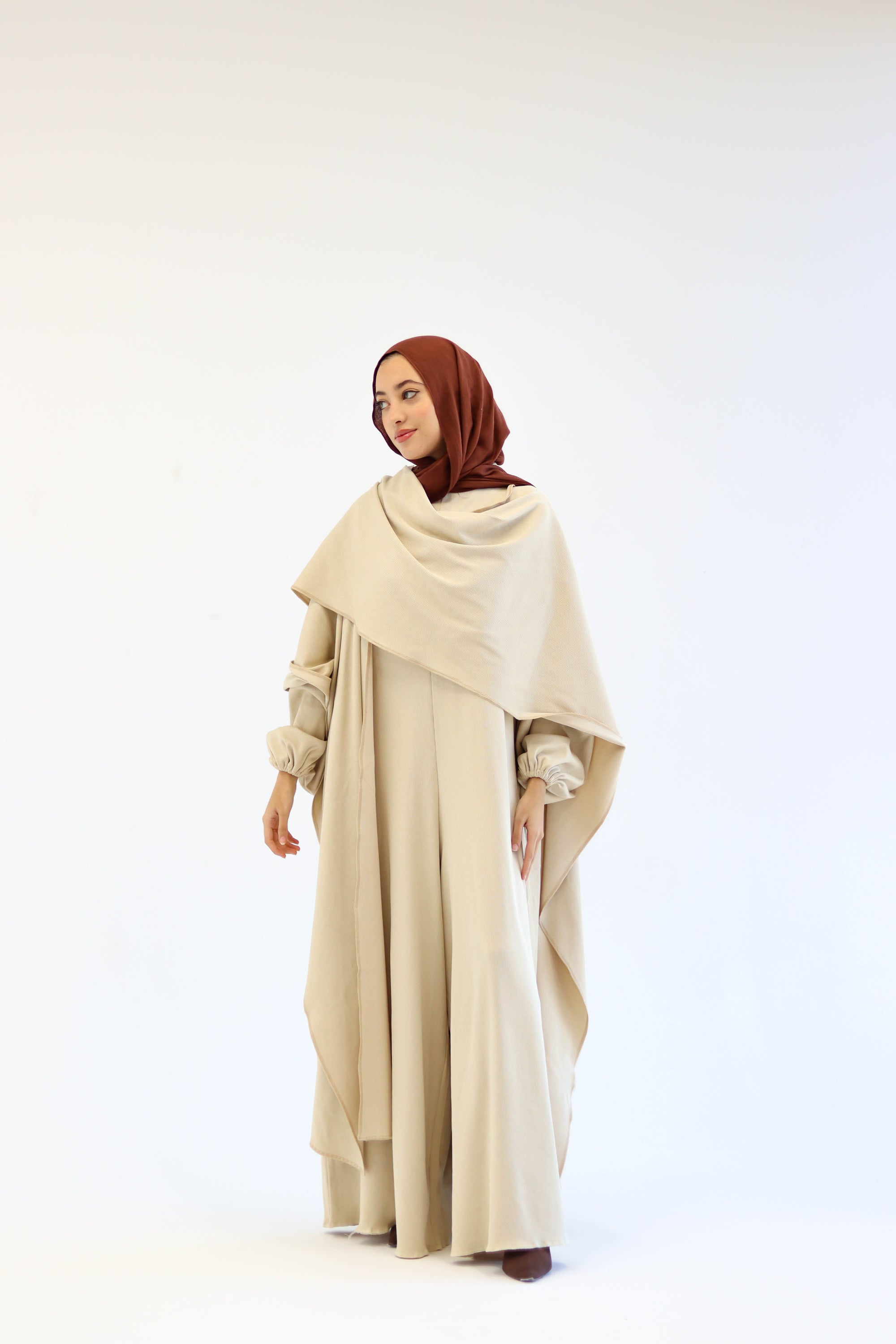 Asiia Set|Cape|Jumpsuit In Beige