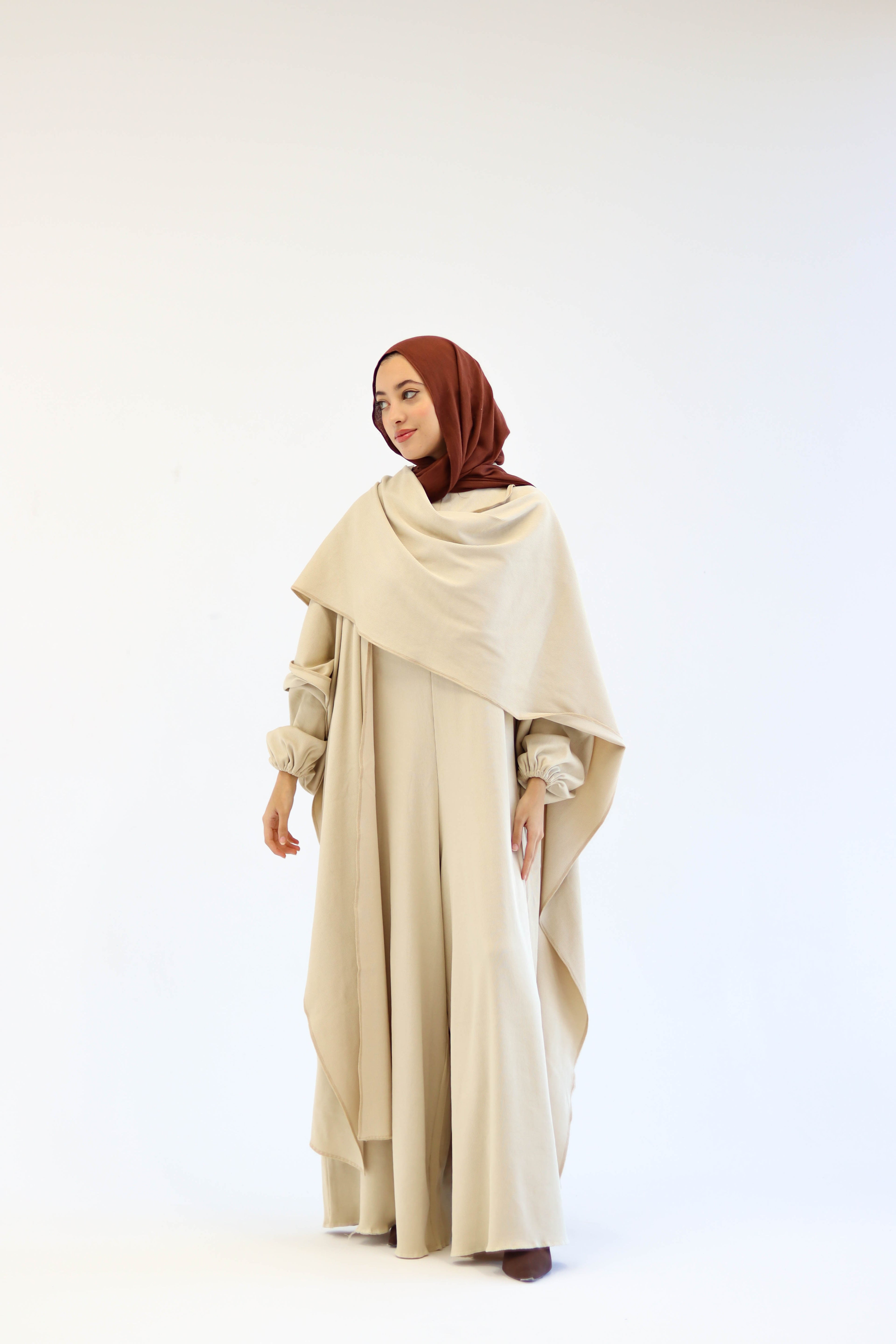 Asiia Set|Cape|Jumpsuit In Beige