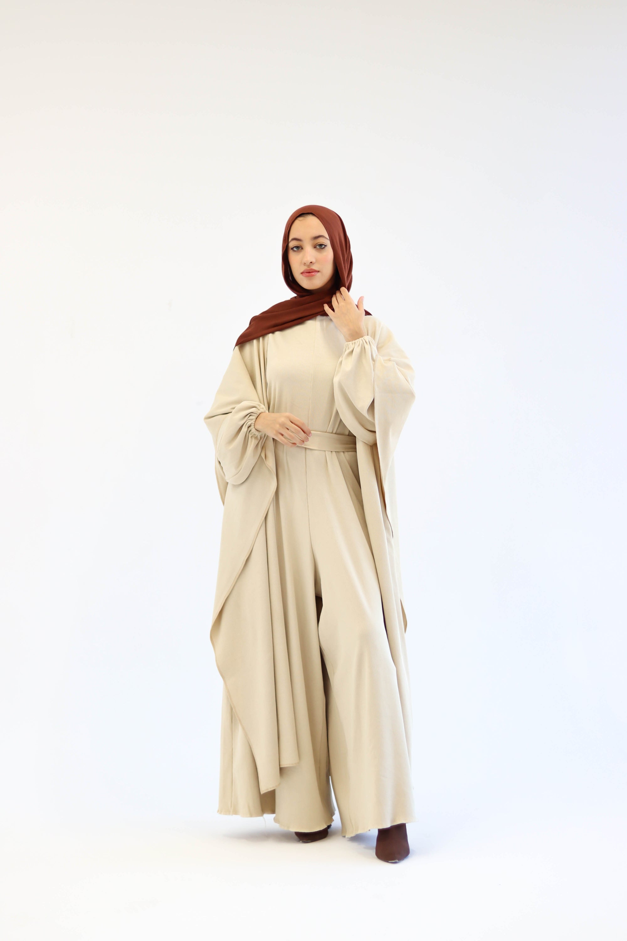 Asiia Set|Cape|Jumpsuit In Beige