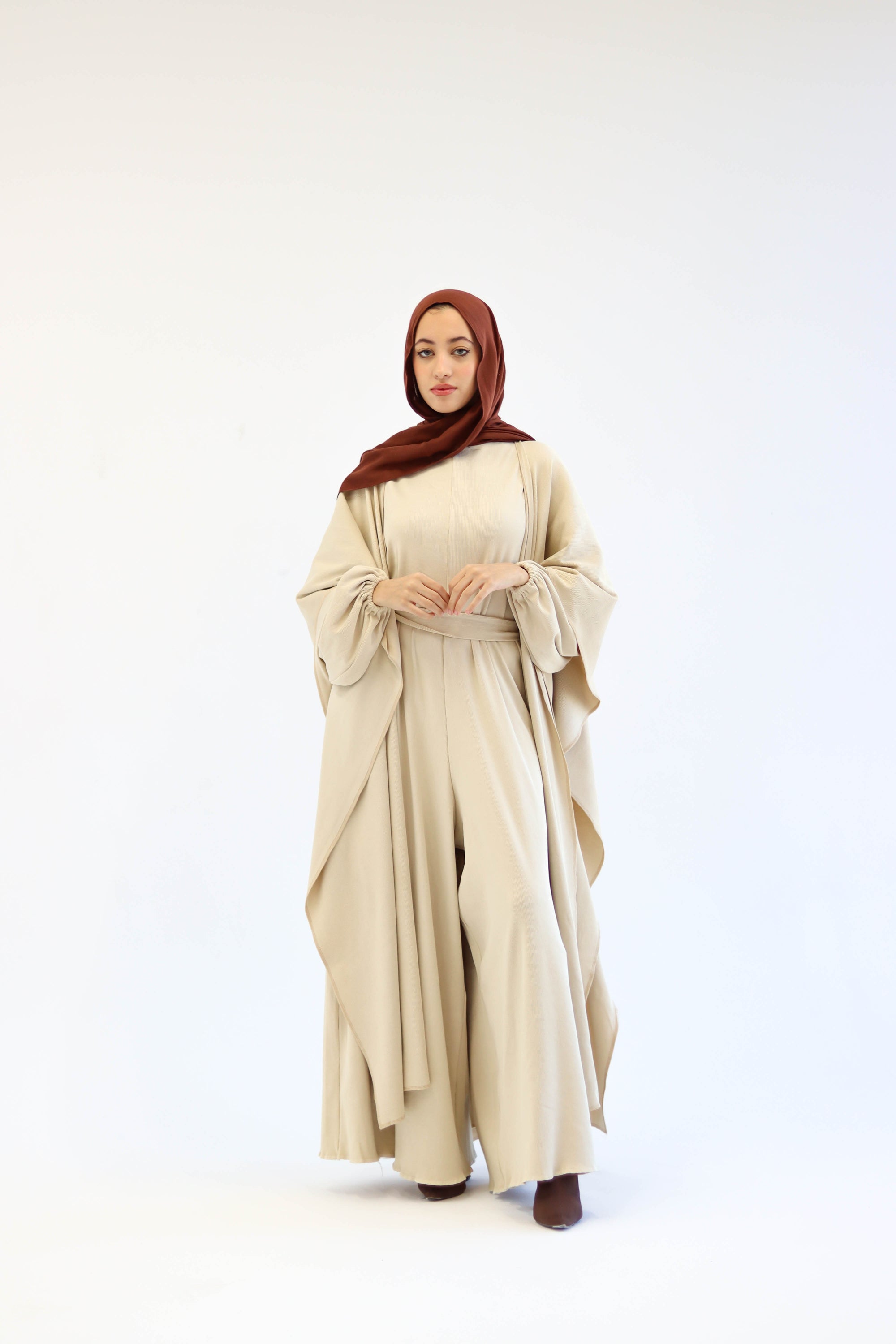 Asiia Set|Cape|Jumpsuit In Beige