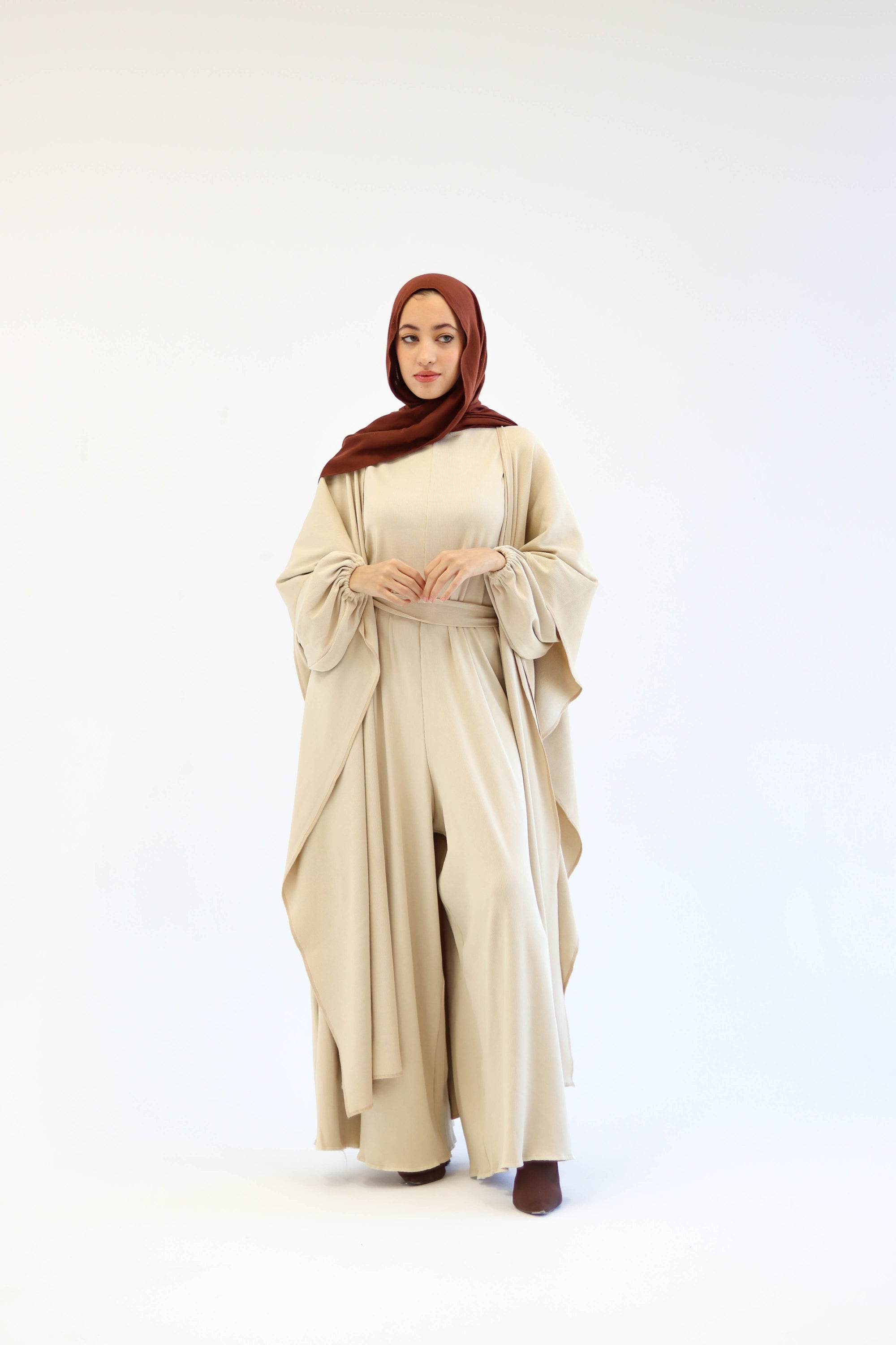 Asiia Set|Cape|Jumpsuit In Beige