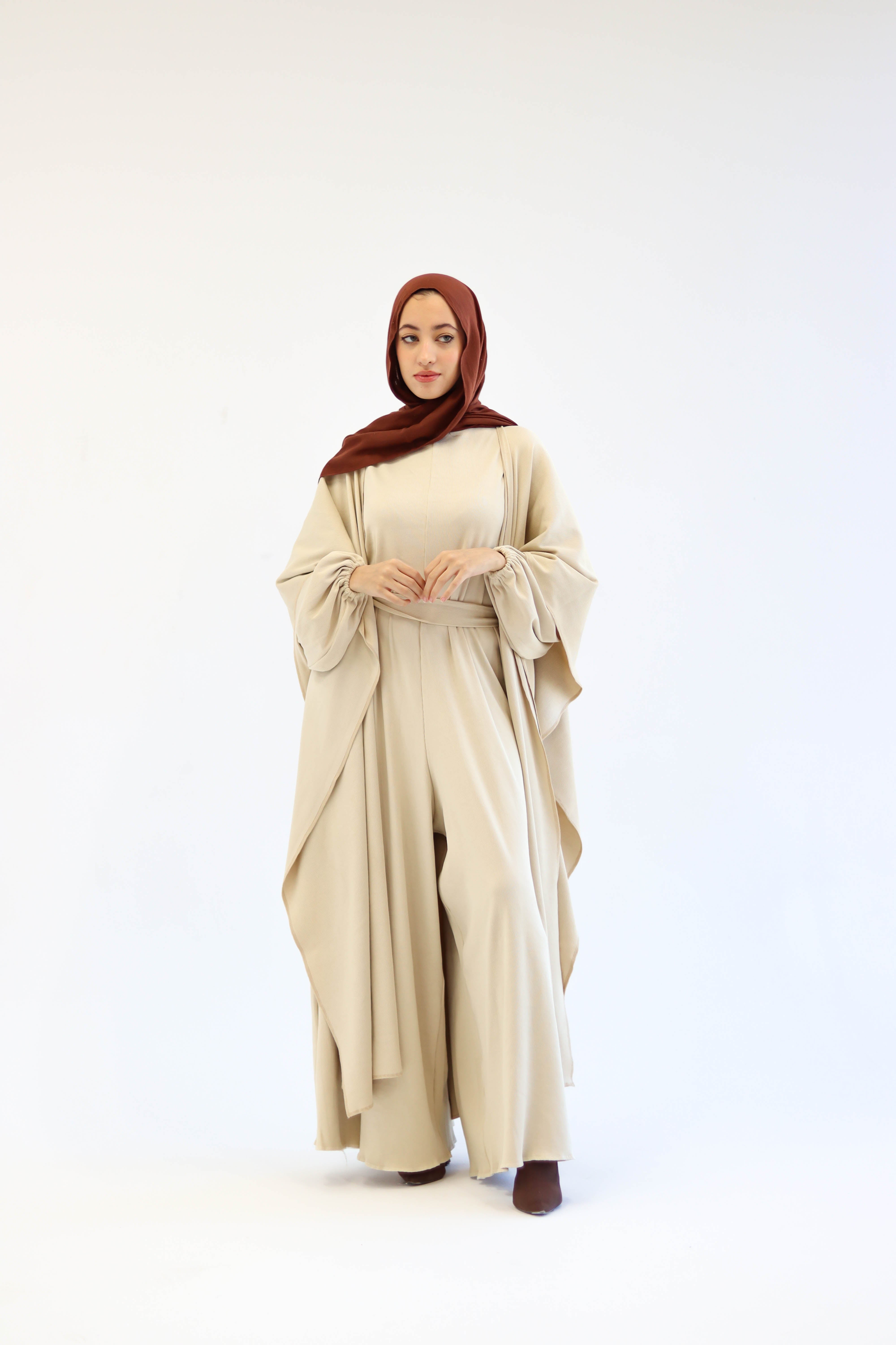 Asiia Set|Cape|Jumpsuit In Beige