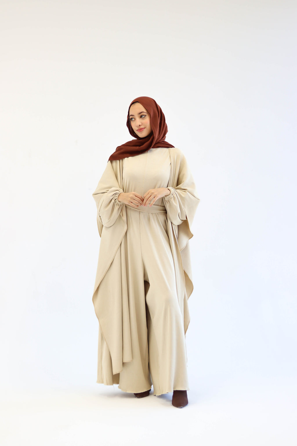 Asiia Set|Cape|Jumpsuit In Beige